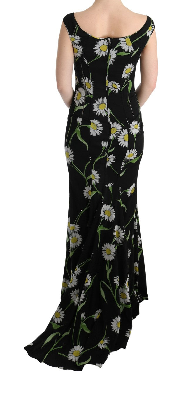 Dolce & Gabbana Sonnenblume Seidenstretch-Etuikleid-3