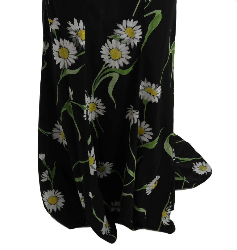 Dolce & Gabbana Sonnenblume Seidenstretch-Etuikleid-6