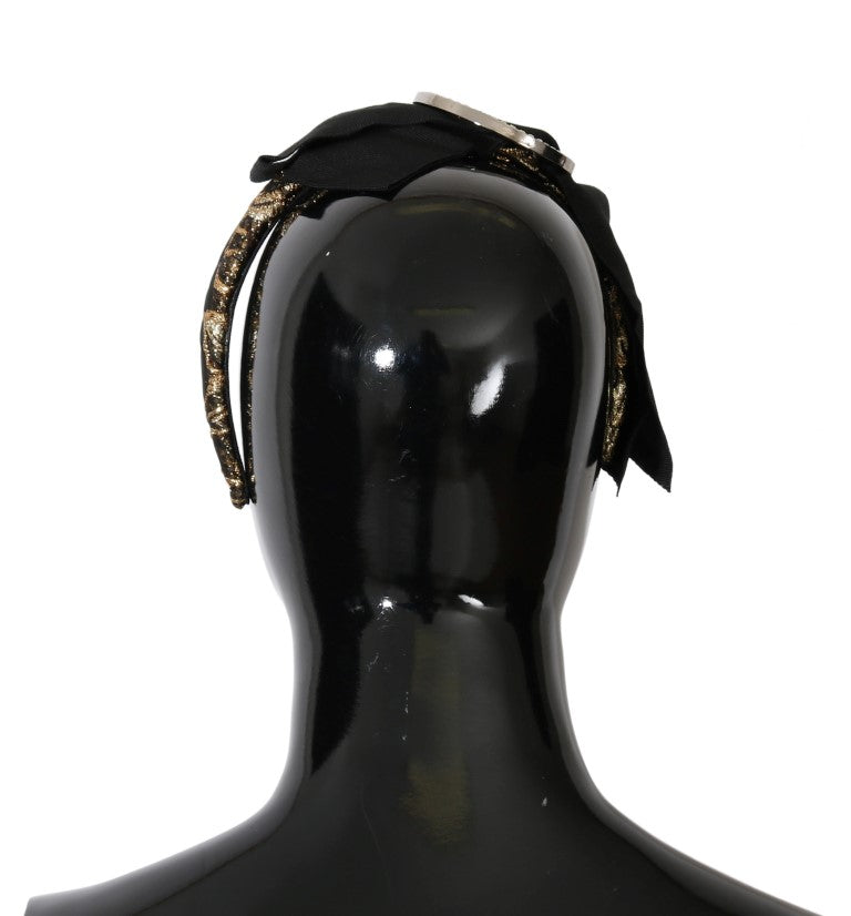Dolce & Gabbana Black Crystal White Tiara Headband-3