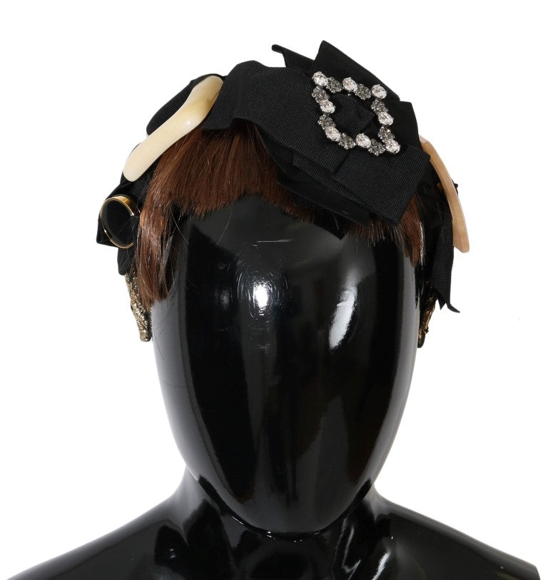 Dolce & Gabbana Clear Crystal Brown Hair Headband-2