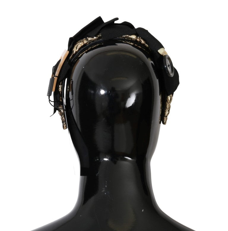 Dolce & Gabbana Clear Crystal Brown Hair Headband-3