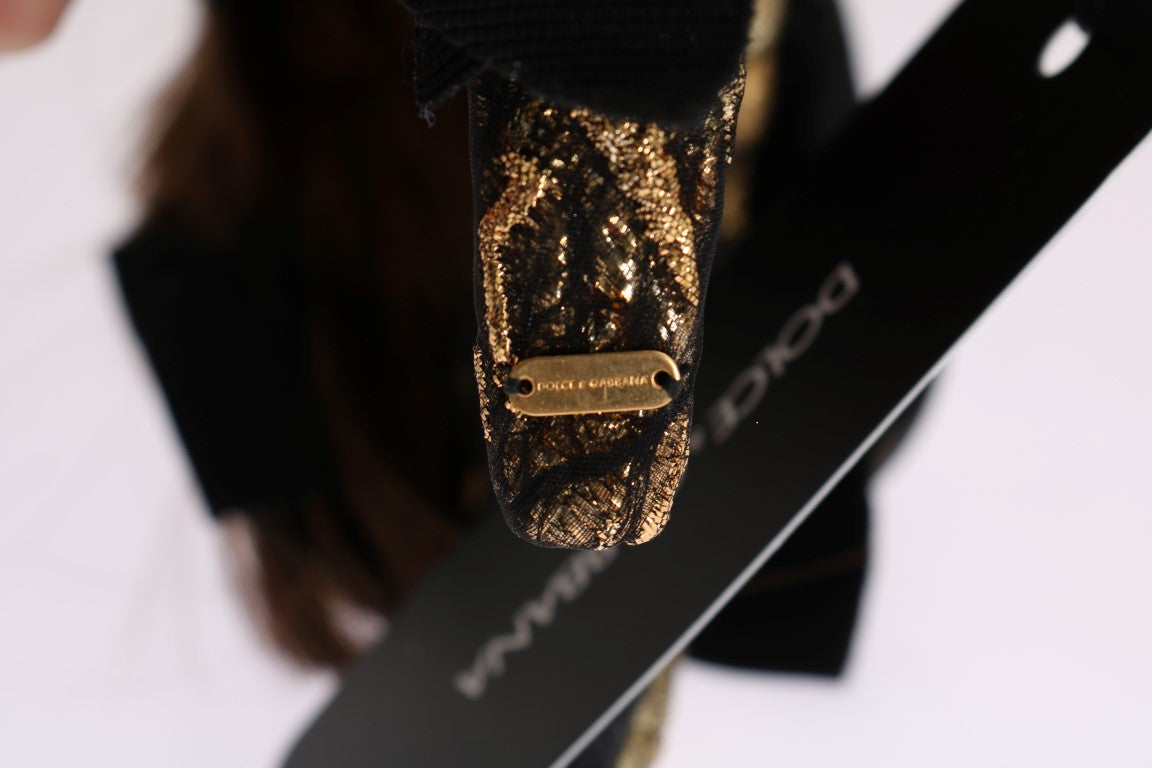 Dolce & Gabbana Clear Crystal Brown Hair Headband-7