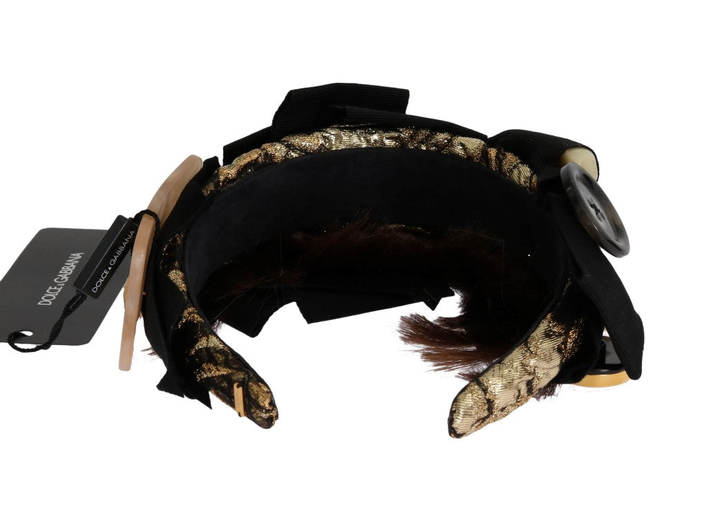 Dolce & Gabbana Clear Crystal Brown Hair Headband-8