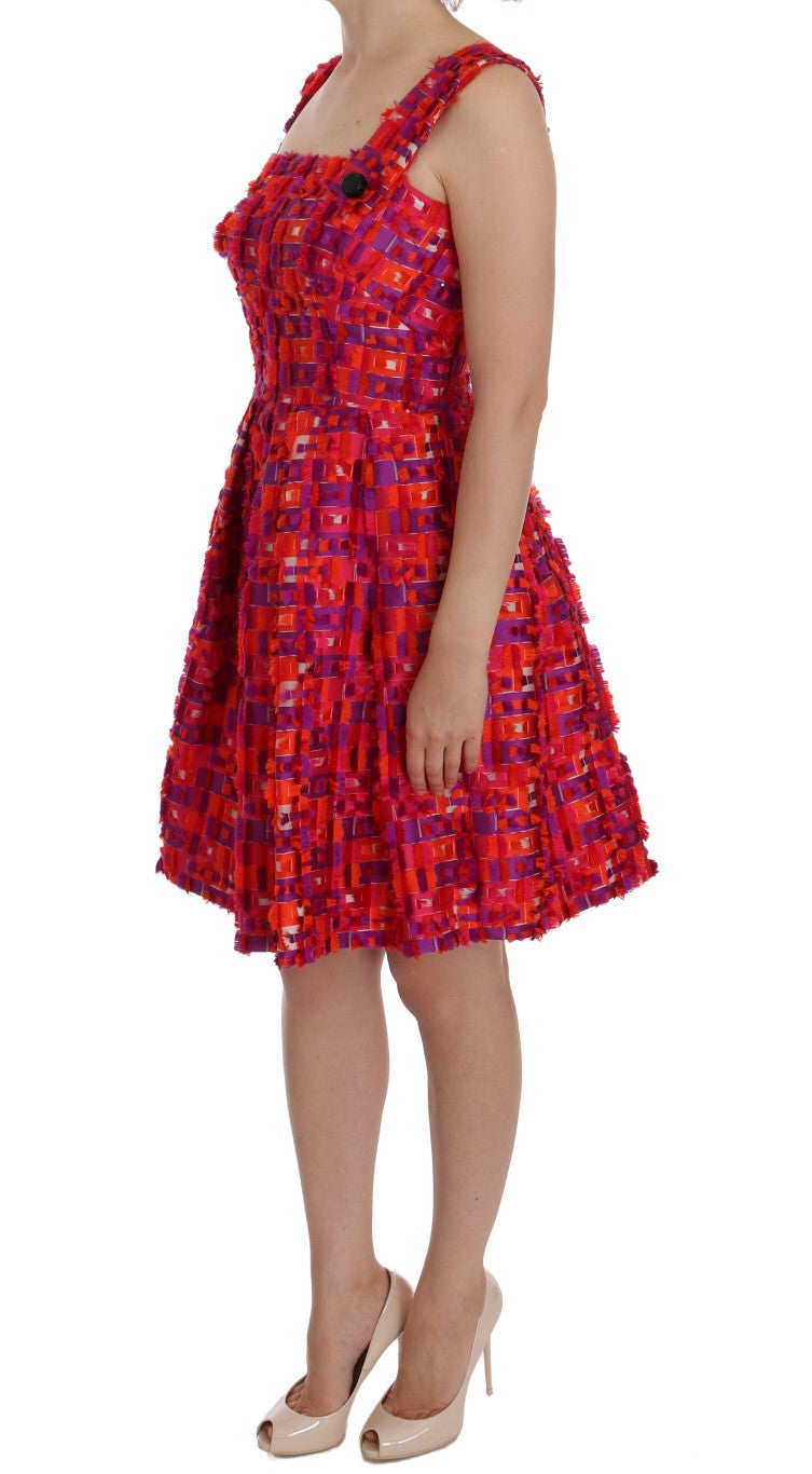 Dolce & Gabbana Rosa gemustertes Kleid in A-Linie über den Knien-2