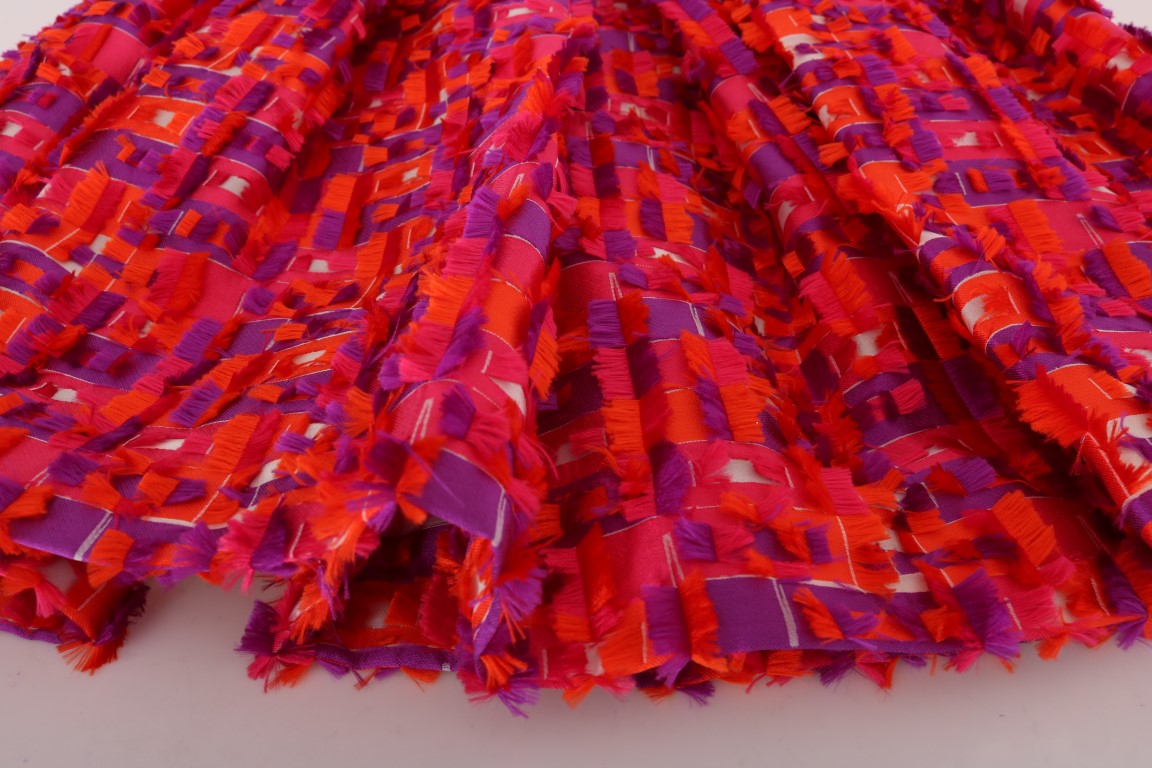 Dolce & Gabbana Rosa gemustertes Kleid in A-Linie über den Knien-7