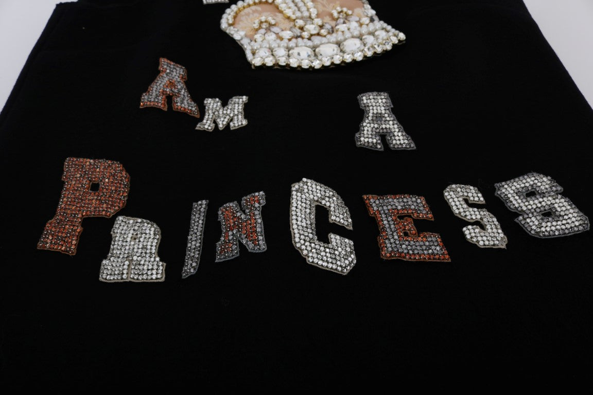 Vestido recto con cristales I AM A PRINCESS de Dolce & Gabbana en negro-7