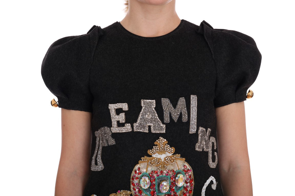 Dolce & Gabbana Grey Crystal Dress "Dreams of My Prince"-5
