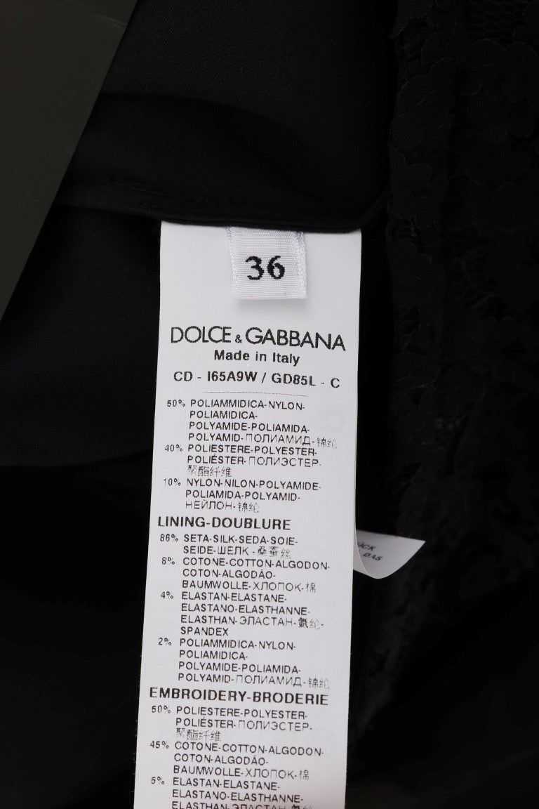 Dolce & Gabbana Red Heart Shift Dress with Black Lace-8