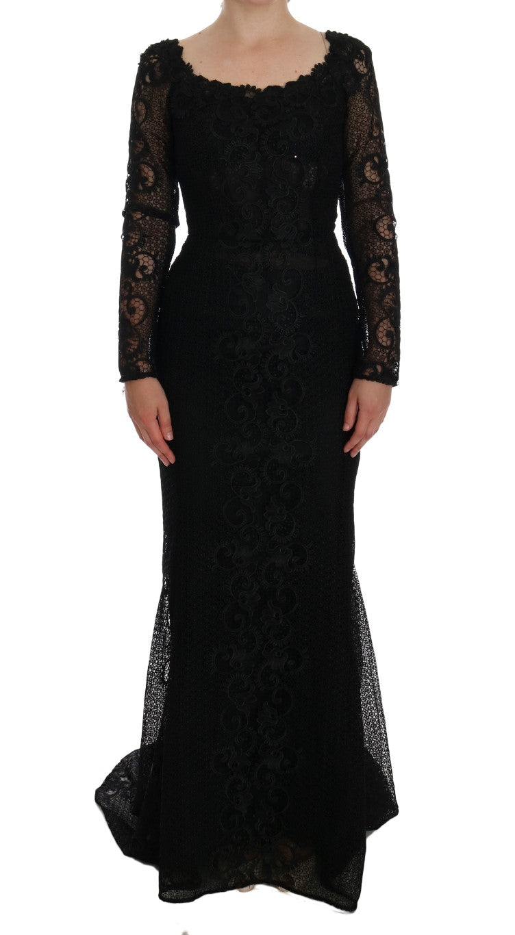 Dolce & Gabbana Black floral sheath dress 
