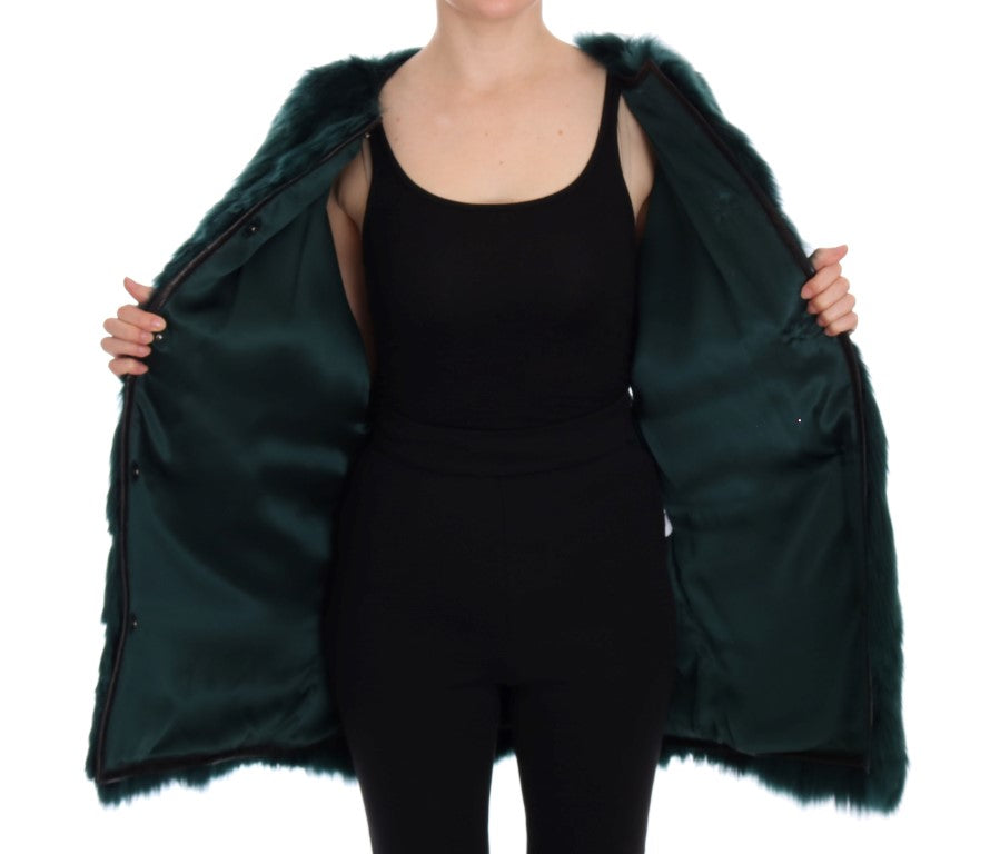 Dolce & Gabbana Green Alpaca Fur Vest Sleeveless Jacket-7