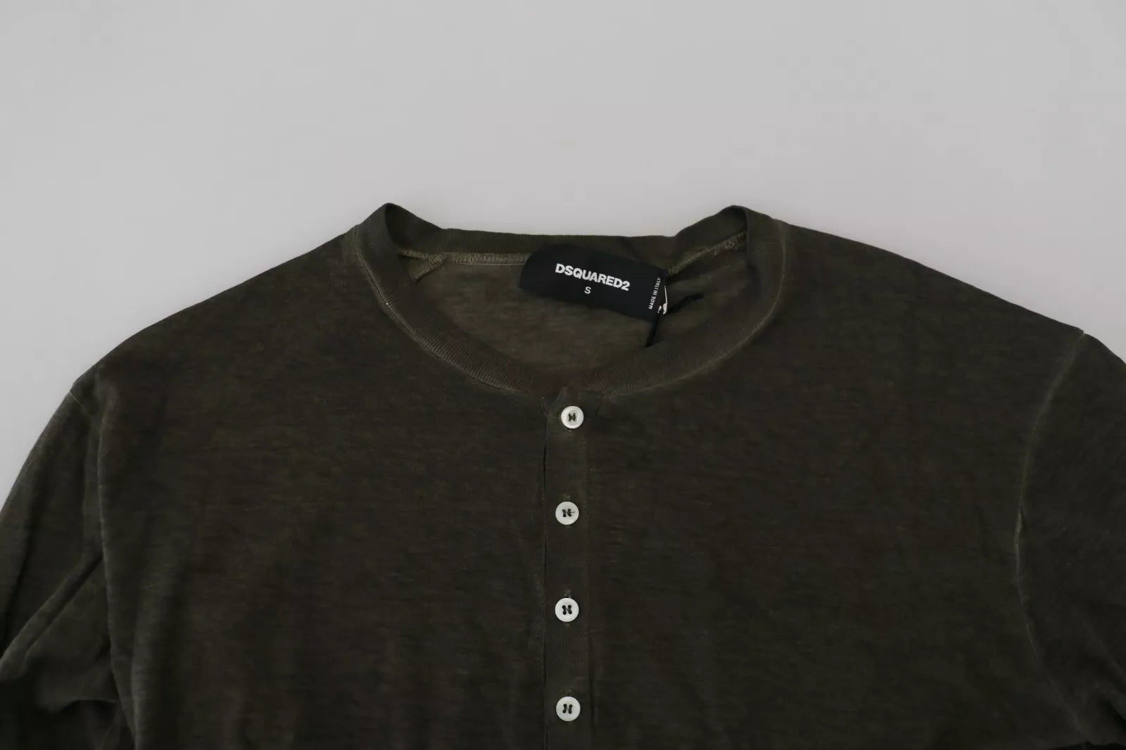 Dsquared² Grauer Baumwoll-Leinen Pullover mit langen Ärmeln-4