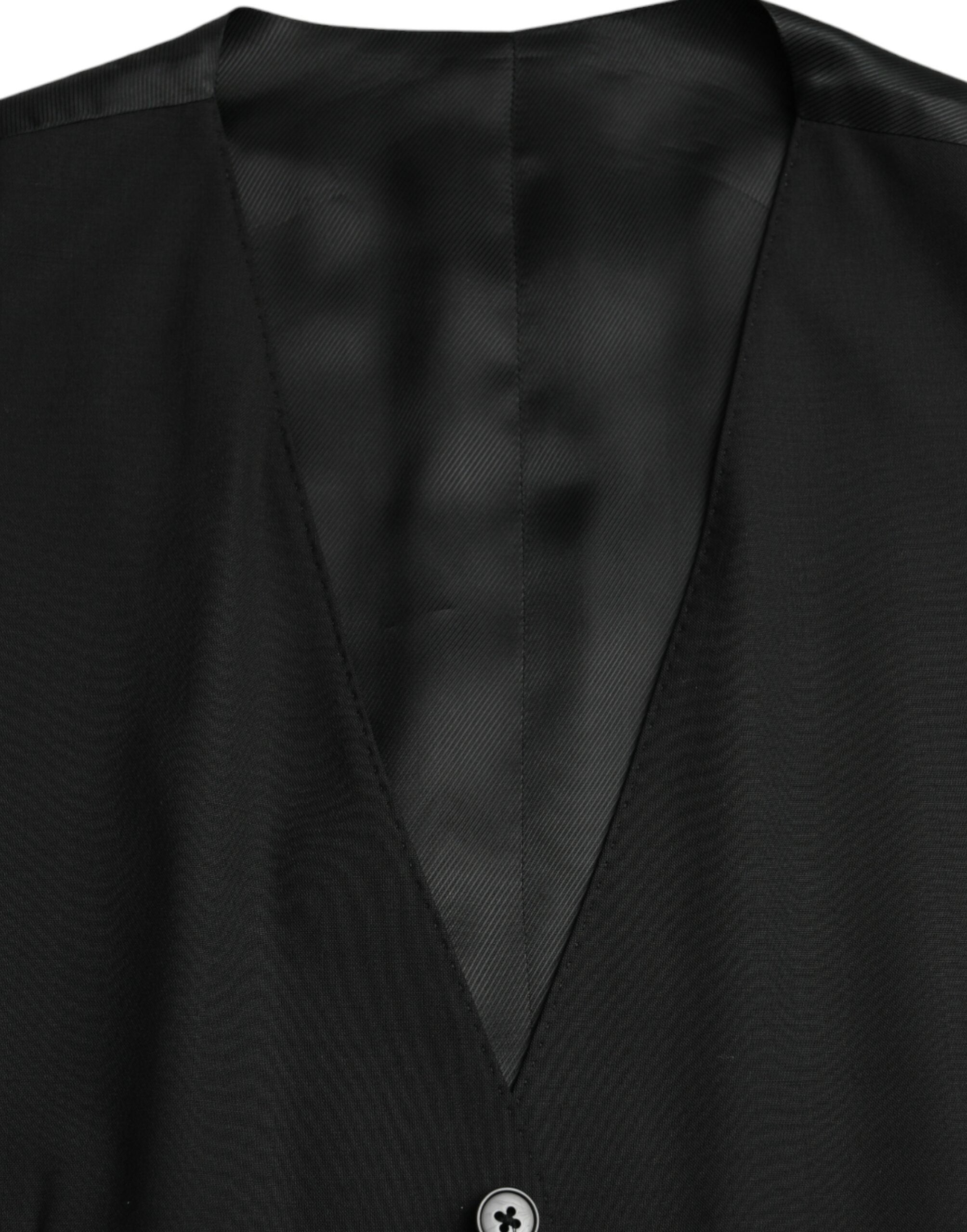 Dolce & Gabbana Schwarze Wolle Formal Dress Weste Weste-6
