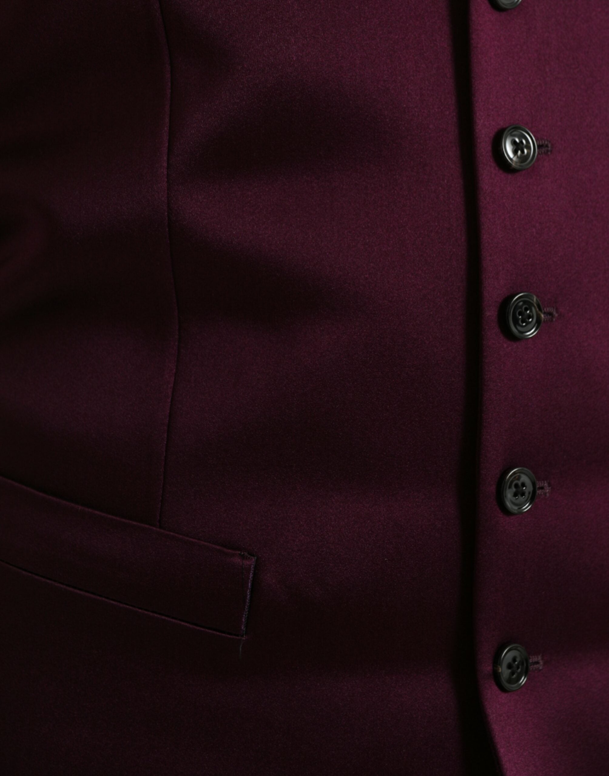 Dolce & Gabbana Maroon Satin Seidenweste Kleid Formelle Weste-5