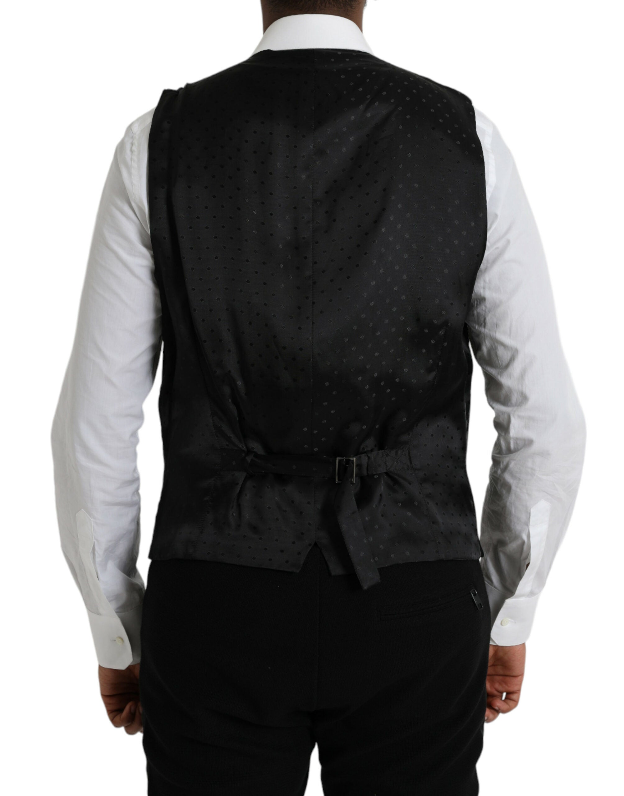 Dolce & Gabbana Black Silk Vest Dress Formal Vest-3