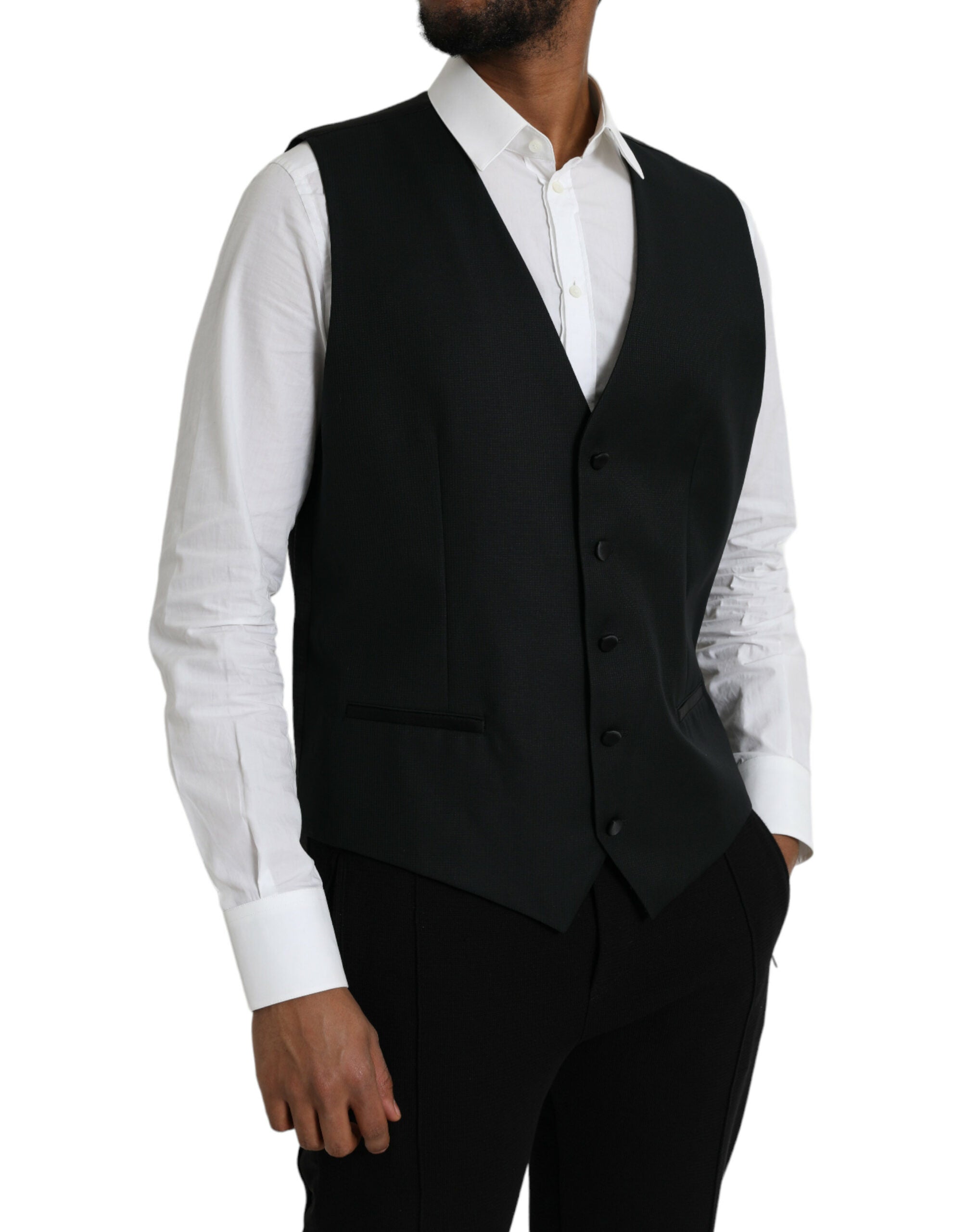 Dolce & Gabbana Schwarze Wollweste Kleid Formelle Weste-2