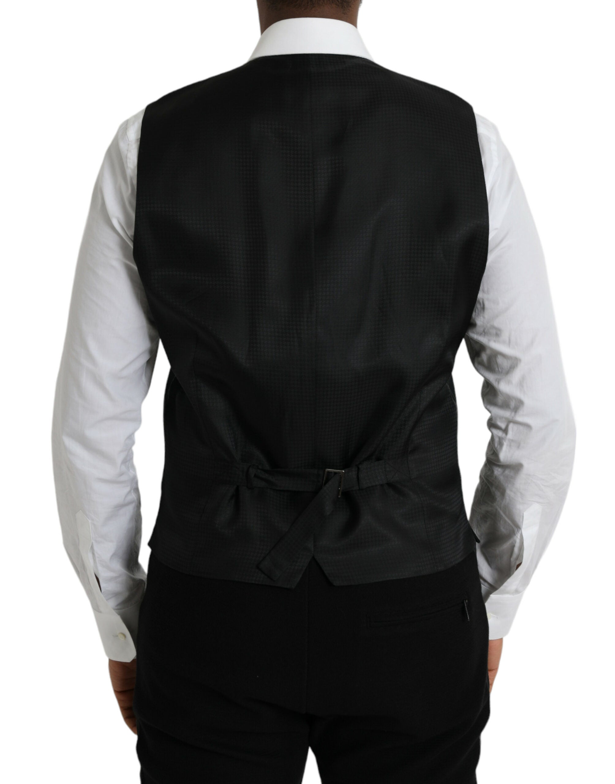 Dolce & Gabbana Black Wool Vest Dress Formal Vest-3