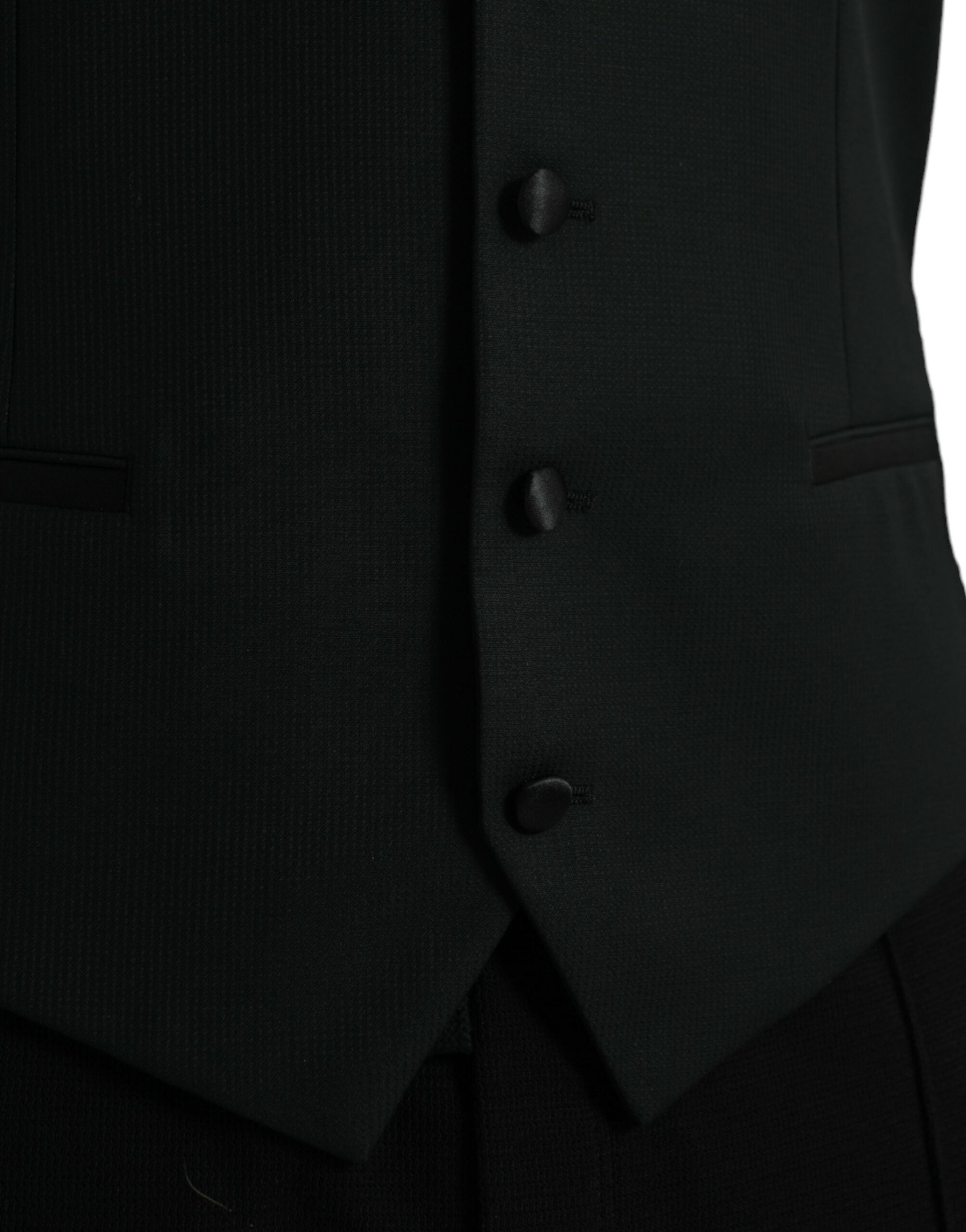 Dolce & Gabbana Black Wool Vest Dress Formal Vest-5