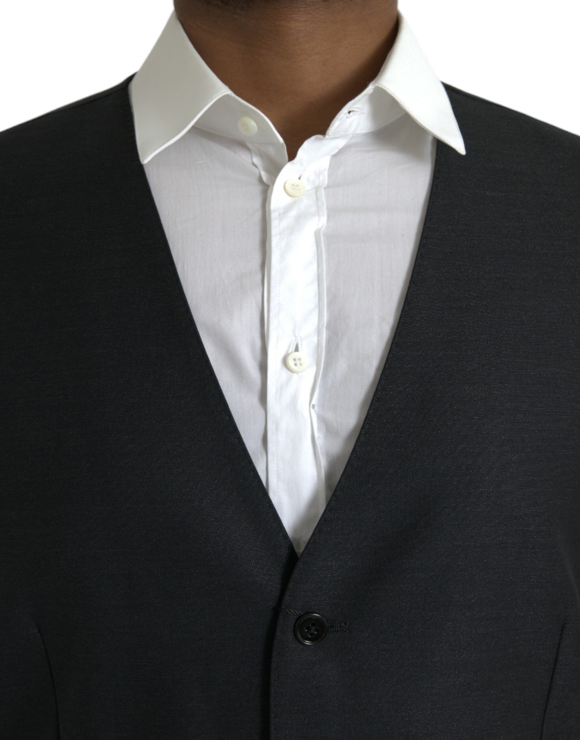 Dolce & Gabbana Black Wool Vest Dress Formal Vest-4