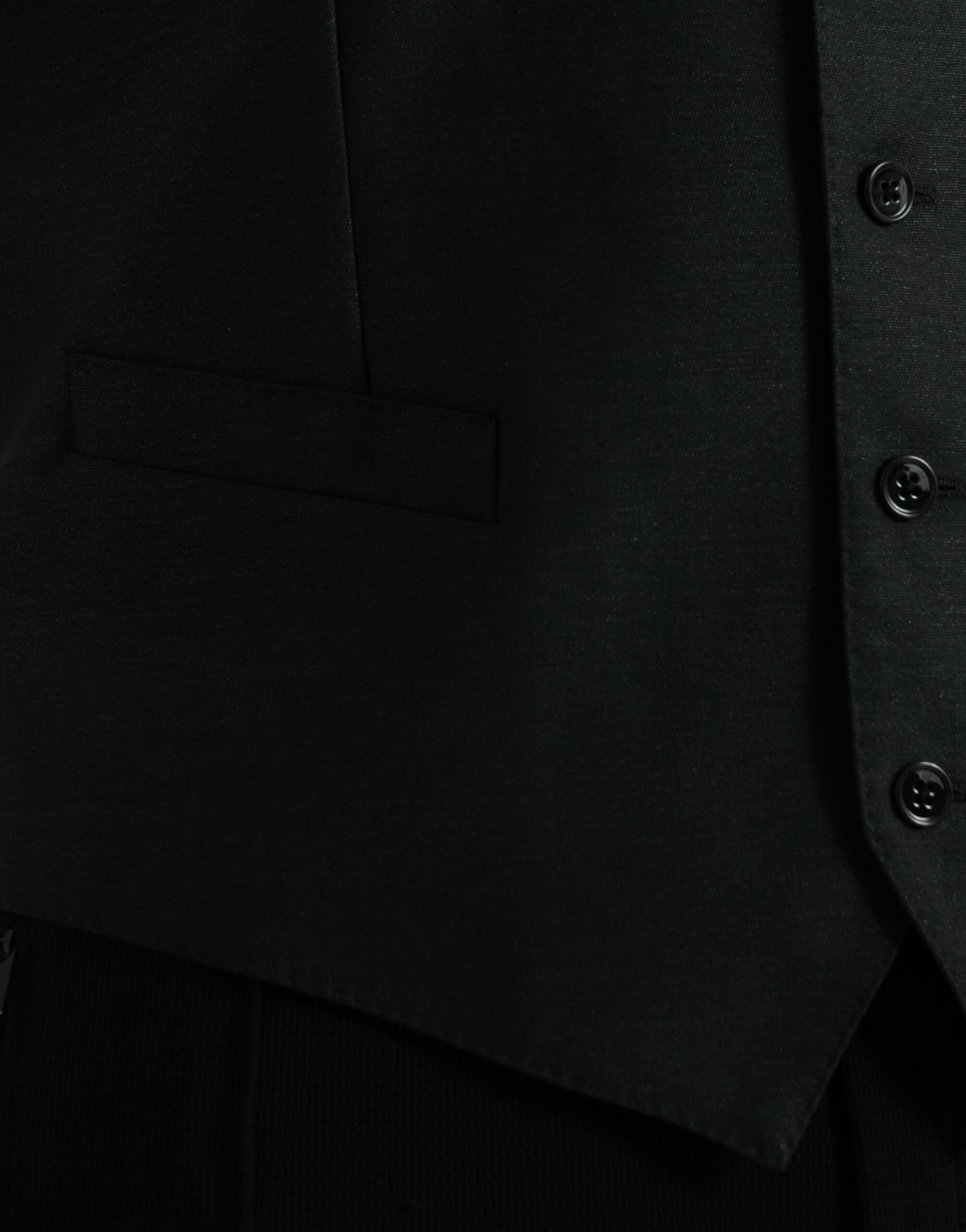 Dolce & Gabbana Black Wool Vest Dress Formal Vest-5