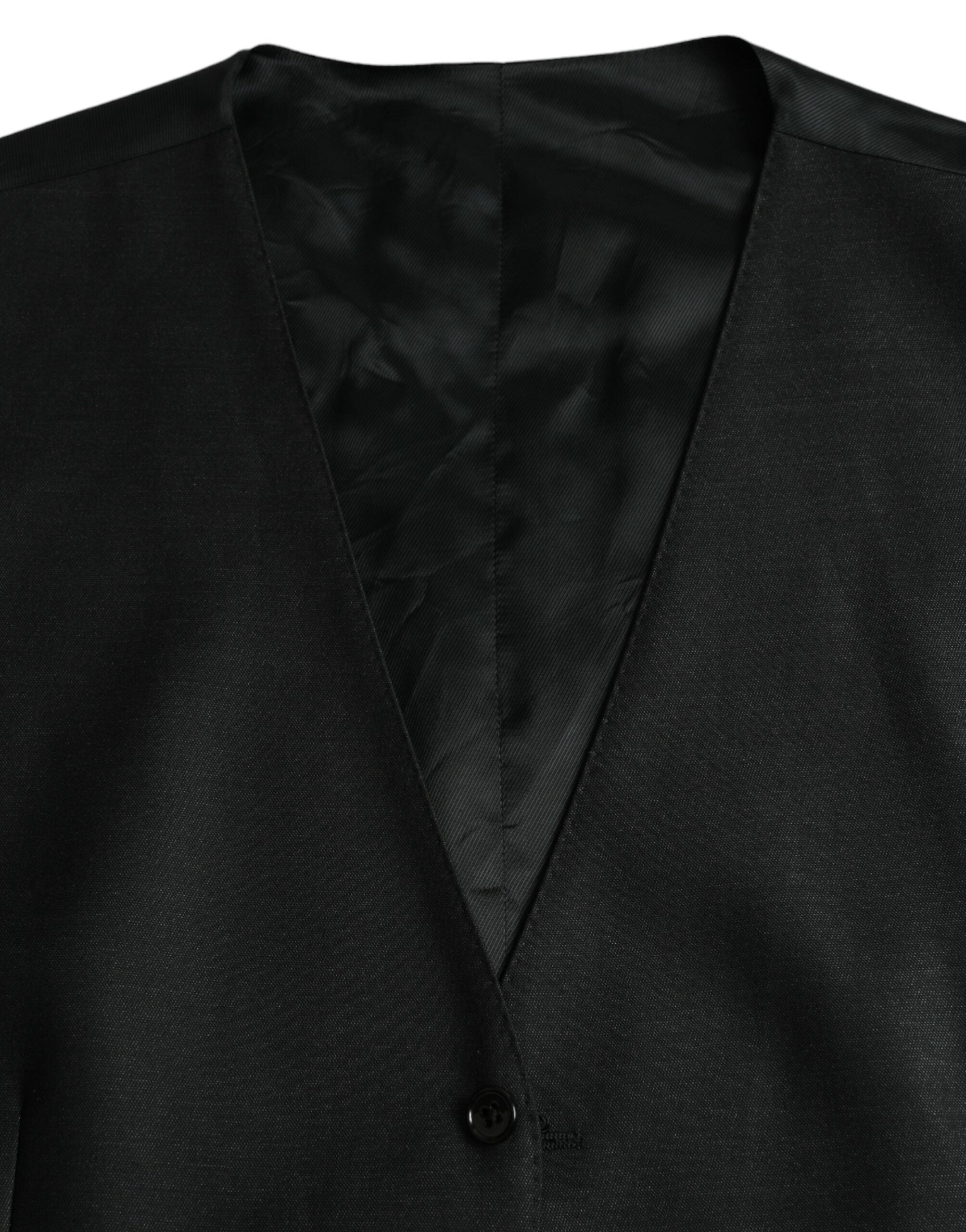 Dolce & Gabbana Black Wool Vest Dress Formal Vest-6