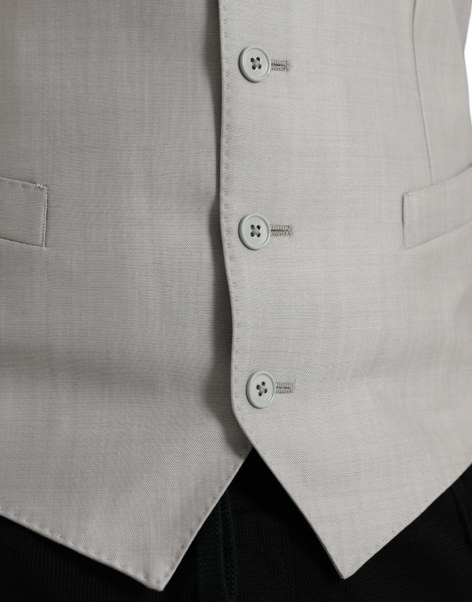 Chaleco formal de lana gris claro de Dolce & Gabbana-5