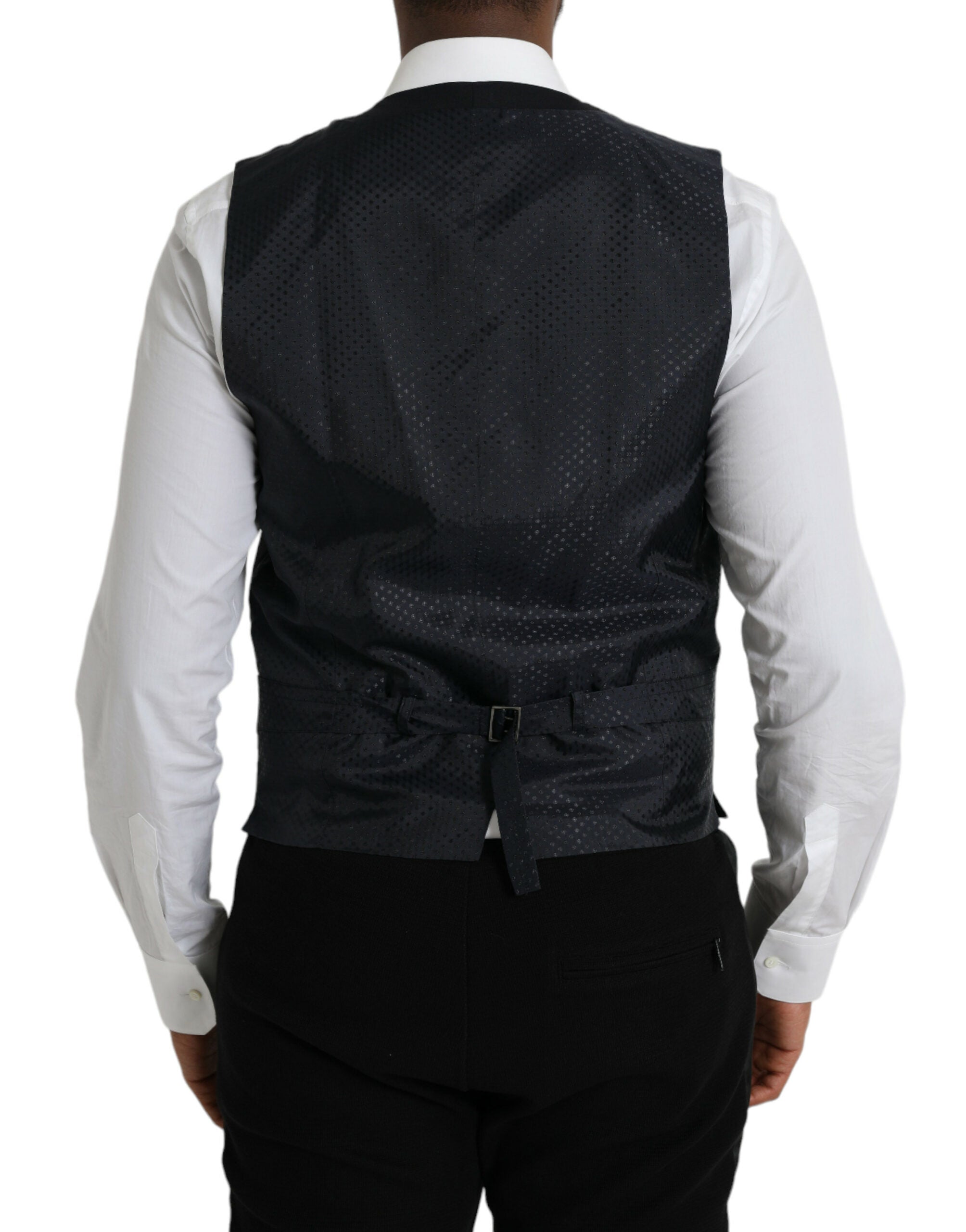 Dolce & Gabbana Black Wool Vest Dress Formal Vest-3