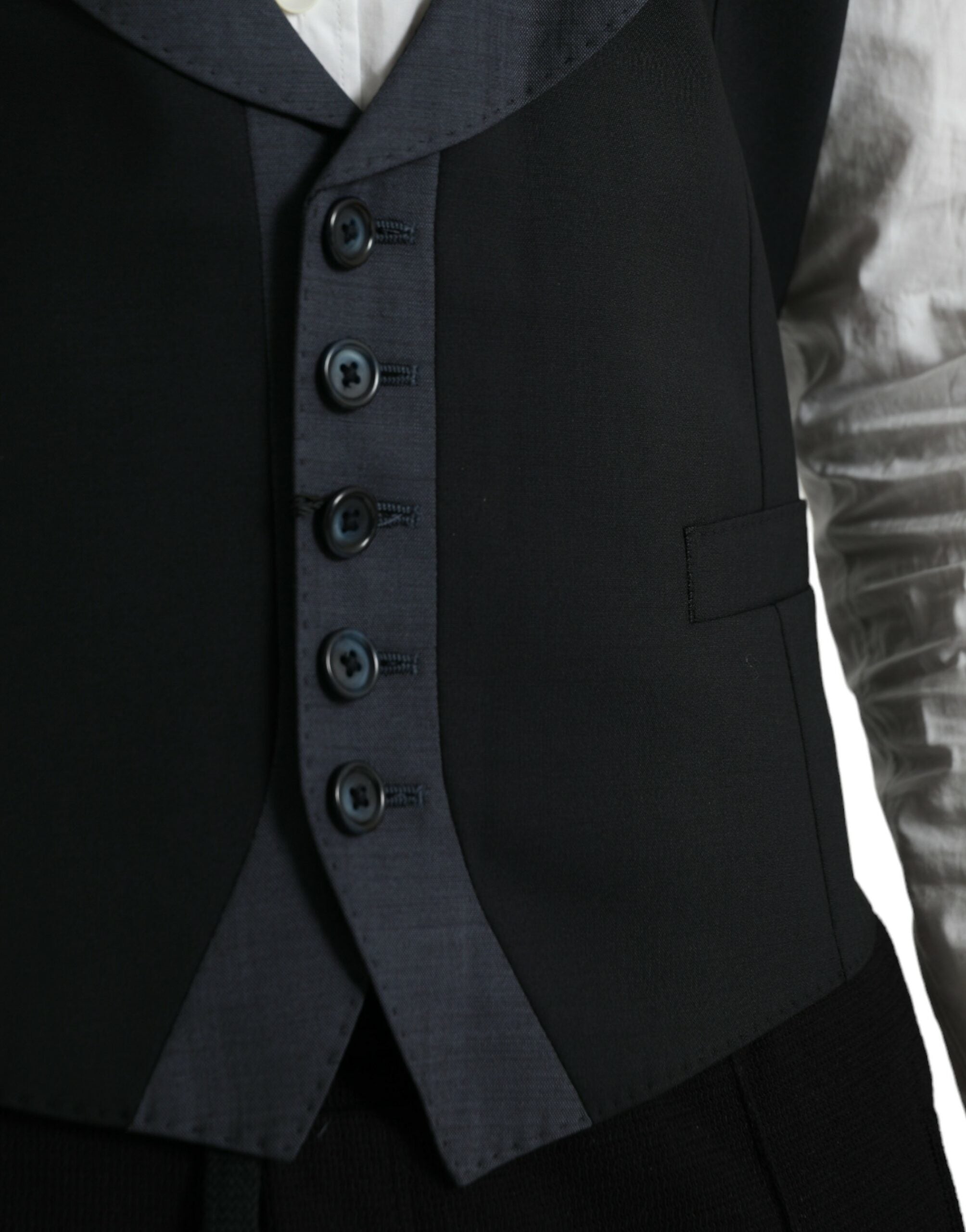 Dolce & Gabbana Black Wool Vest Dress Formal Vest-5