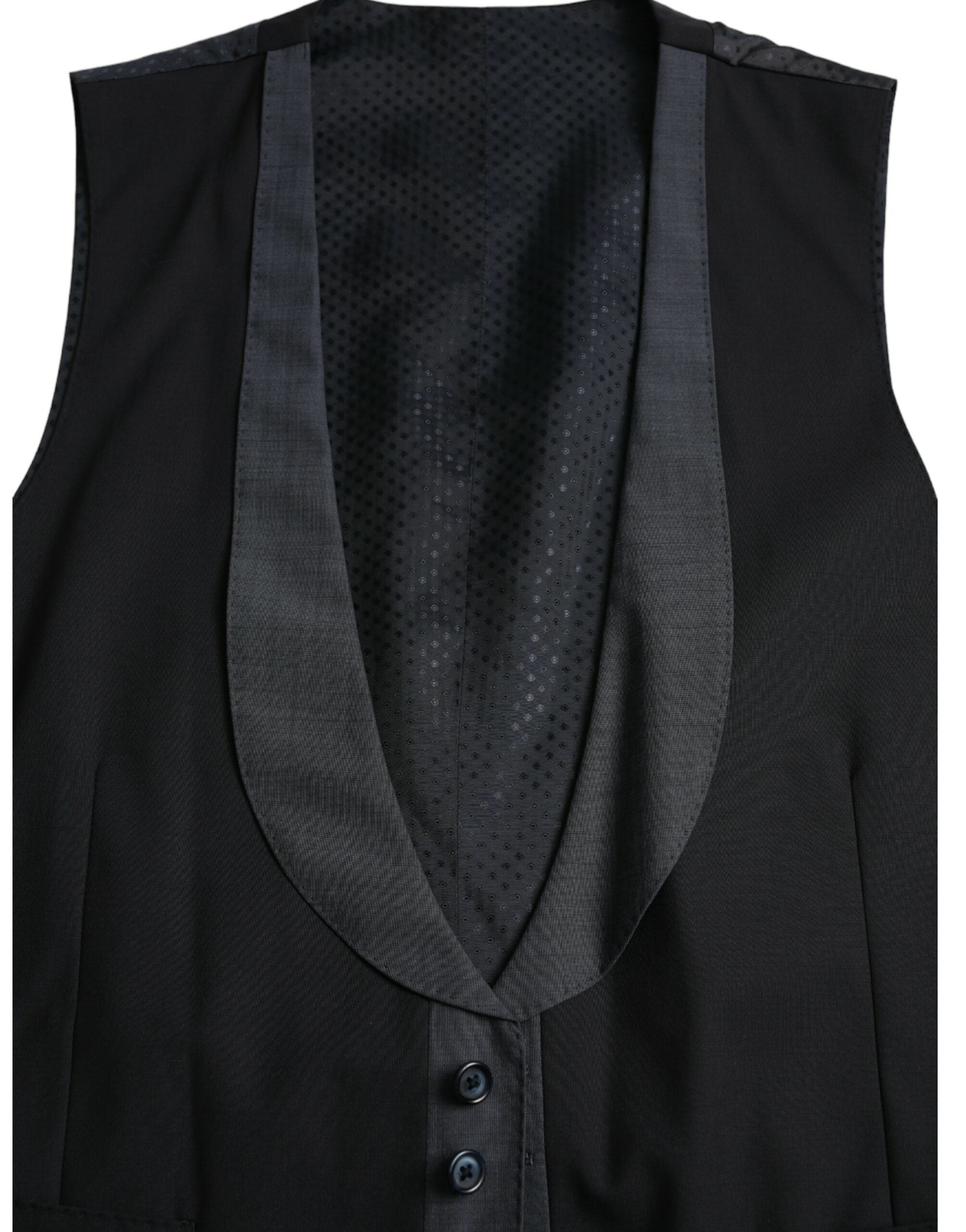 Dolce & Gabbana Black Wool Vest Dress Formal Vest-6