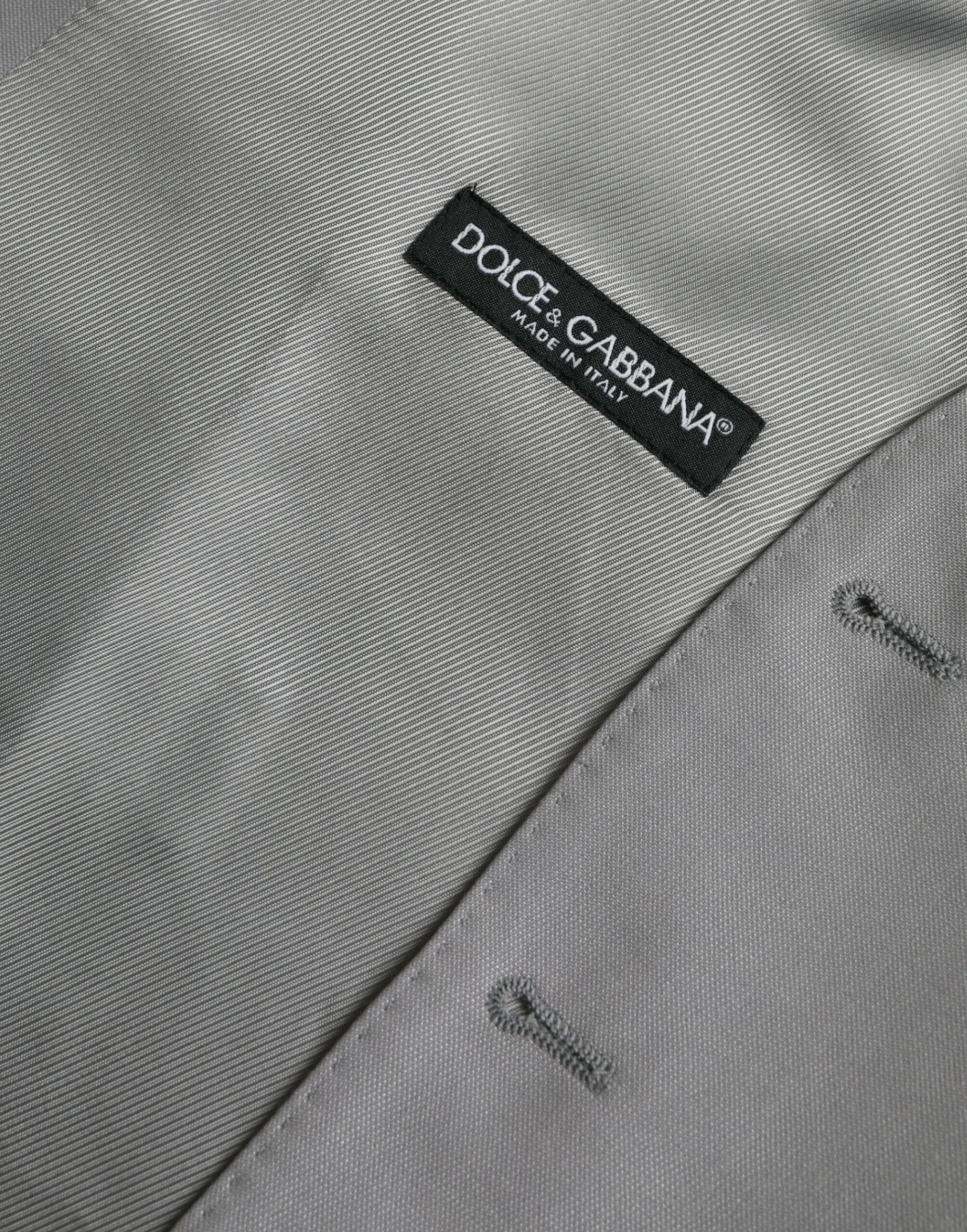 Dolce & Gabbana Light Grey Wool Formal Dress Vest-8