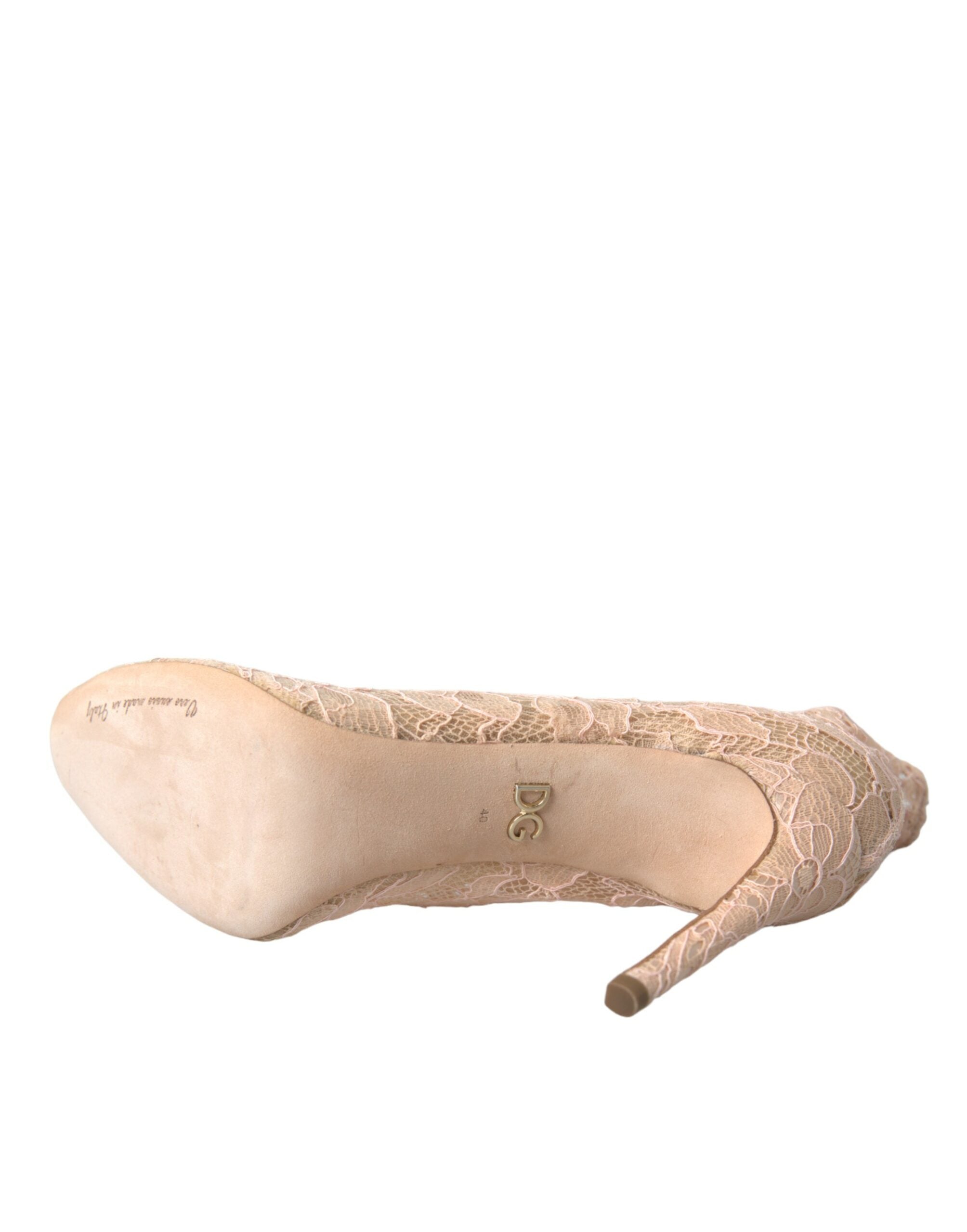 Dolce & Gabbana Beige Stretch Taormina Schnürstiefel Schuhe-6
