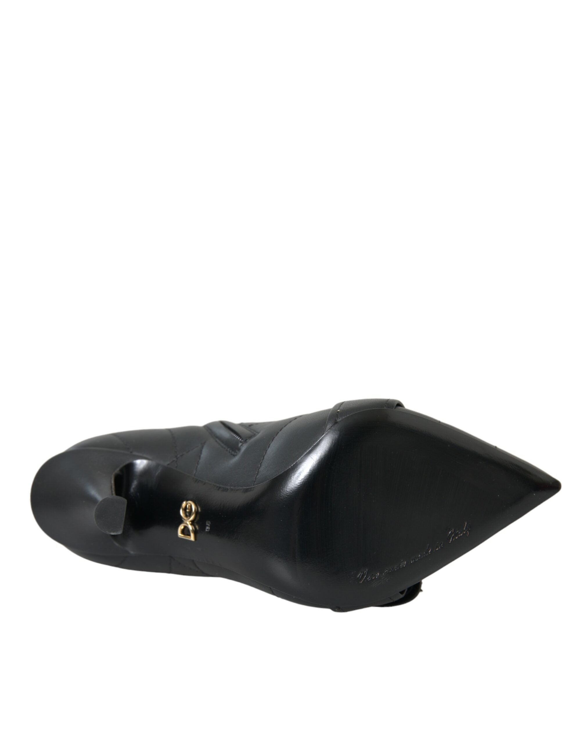 Dolce & Gabbana Black Devotion Quilted Boots with Buckle Shoes-6