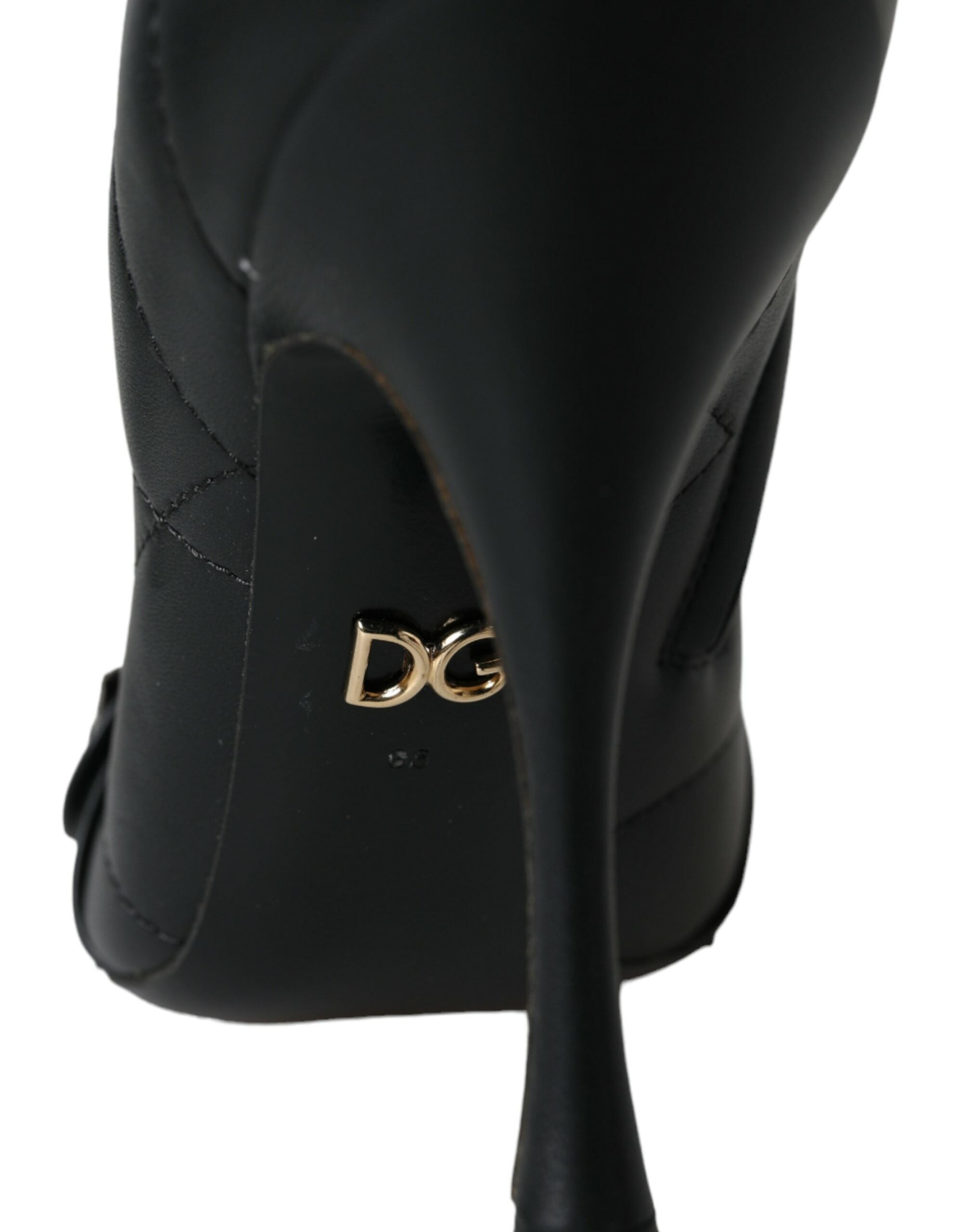 Dolce & Gabbana Black Devotion Quilted Boots with Buckle Shoes-7