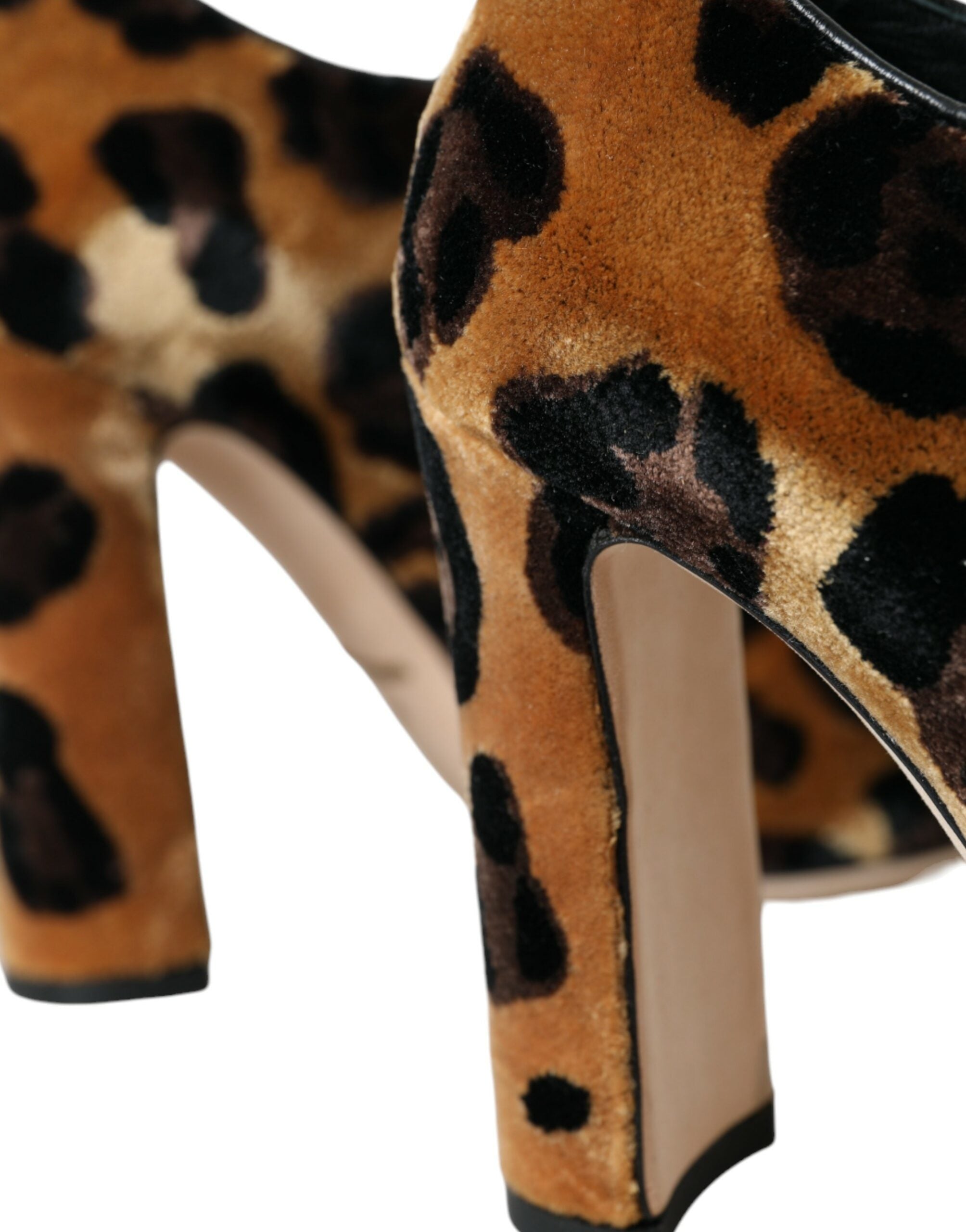 Dolce & Gabbana Brown Leopard Hair Lace-Up Boots Shoes-7