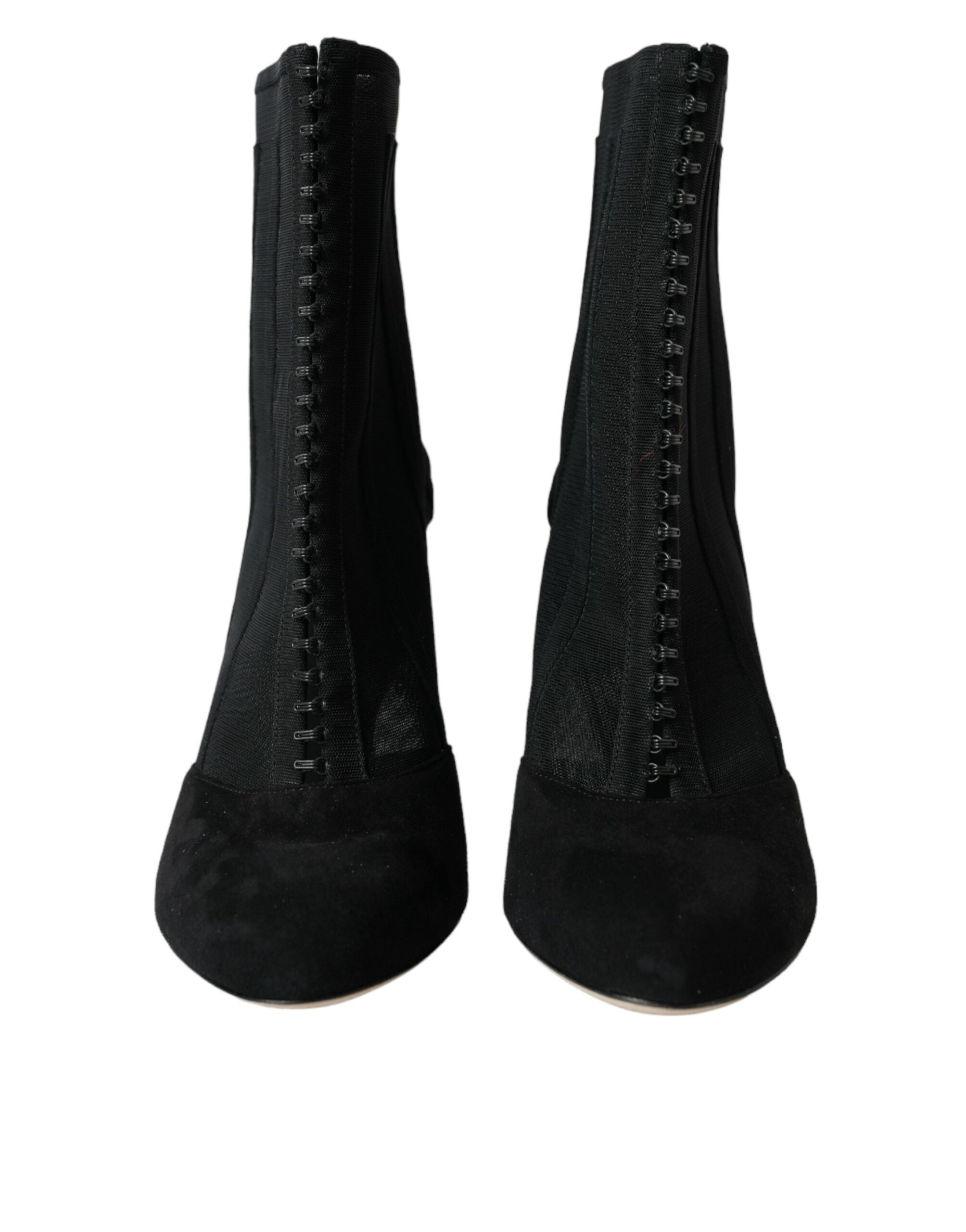 Dolce & Gabbana Schwarz Mesh Stiletto Heels Stiefelette Schuhe-2