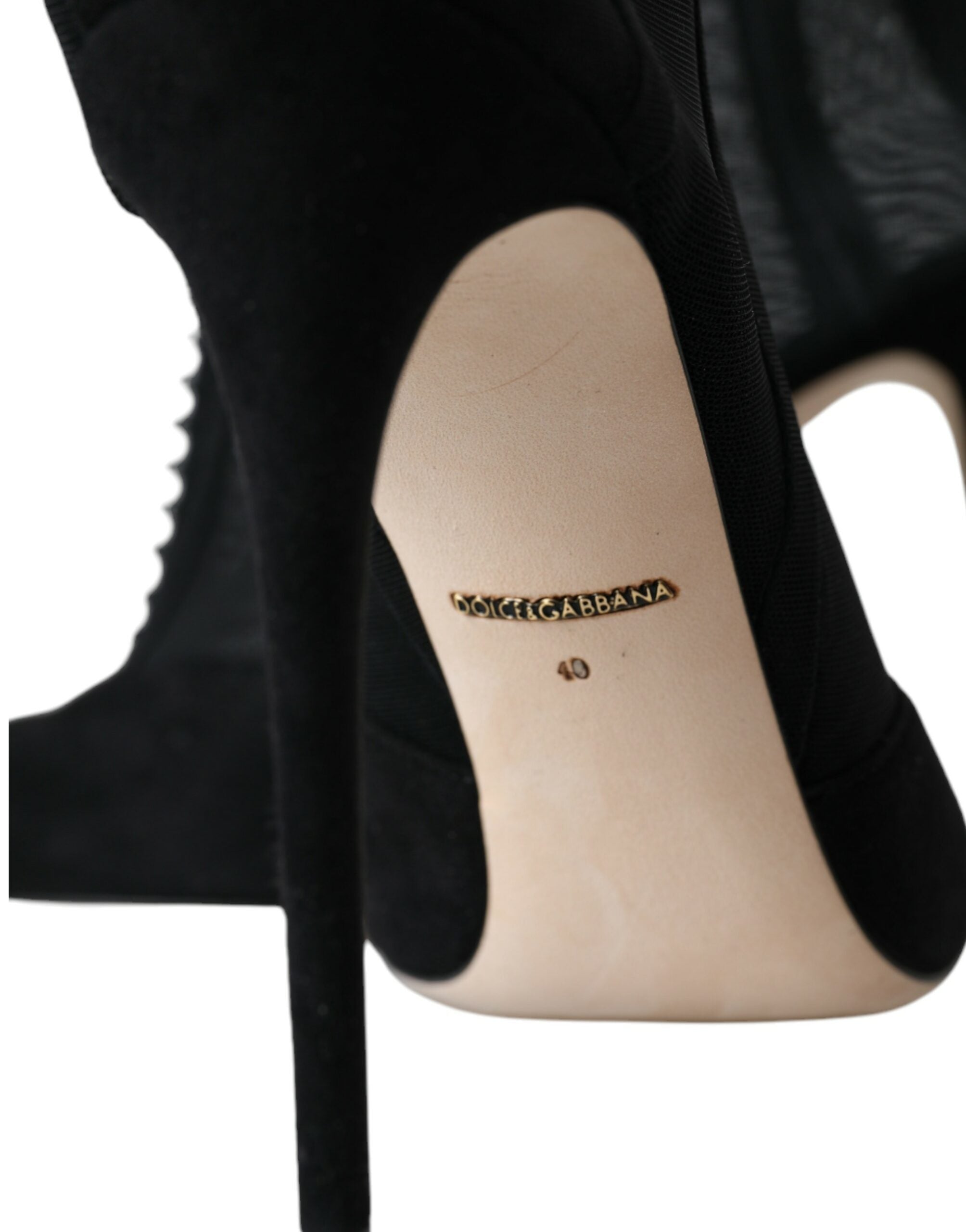 Dolce & Gabbana Schwarz Mesh Stiletto Heels Stiefelette Schuhe-7