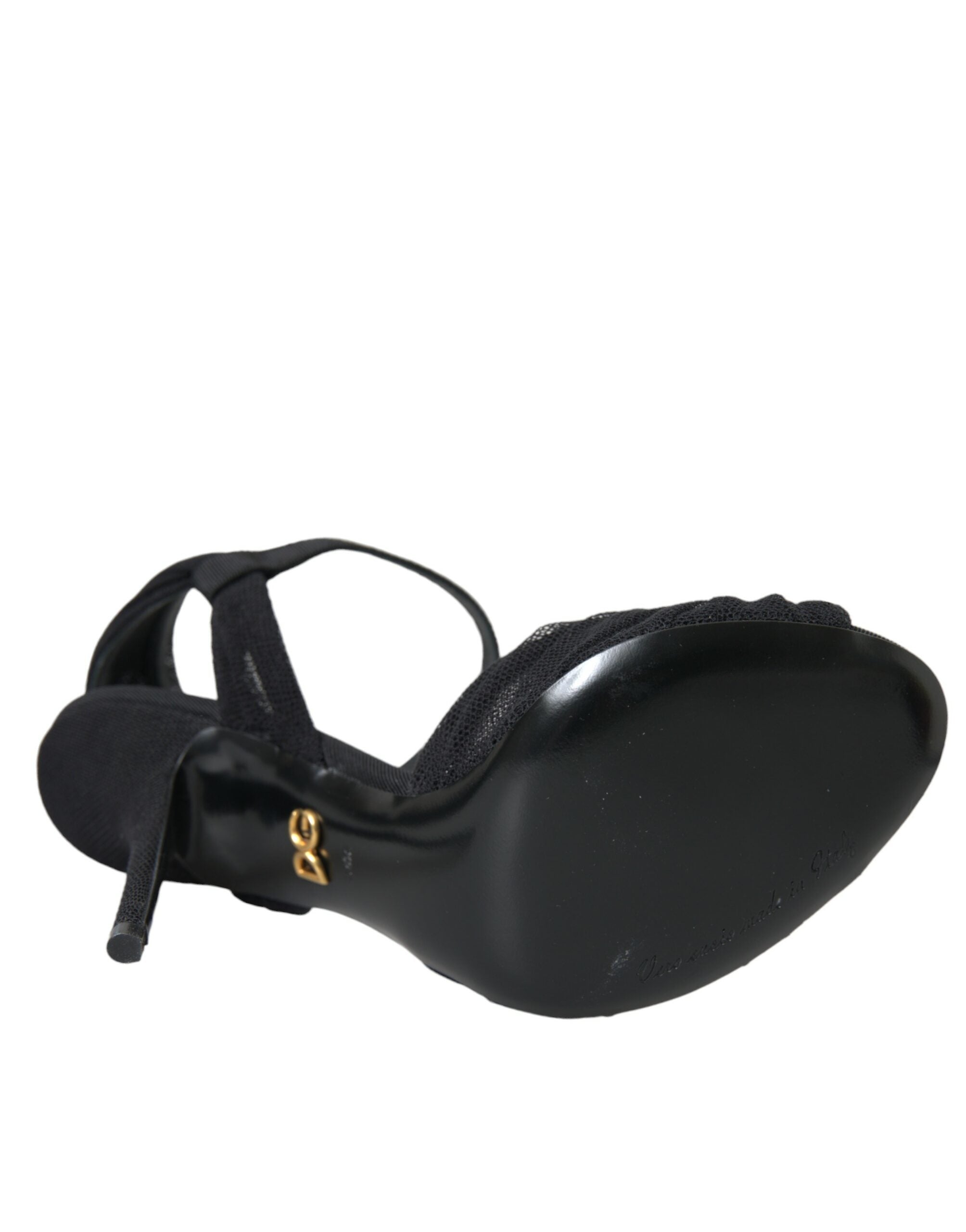 Dolce & Gabbana Schwarz Wildleder verschönert Heels Sandalen Schuhe-6