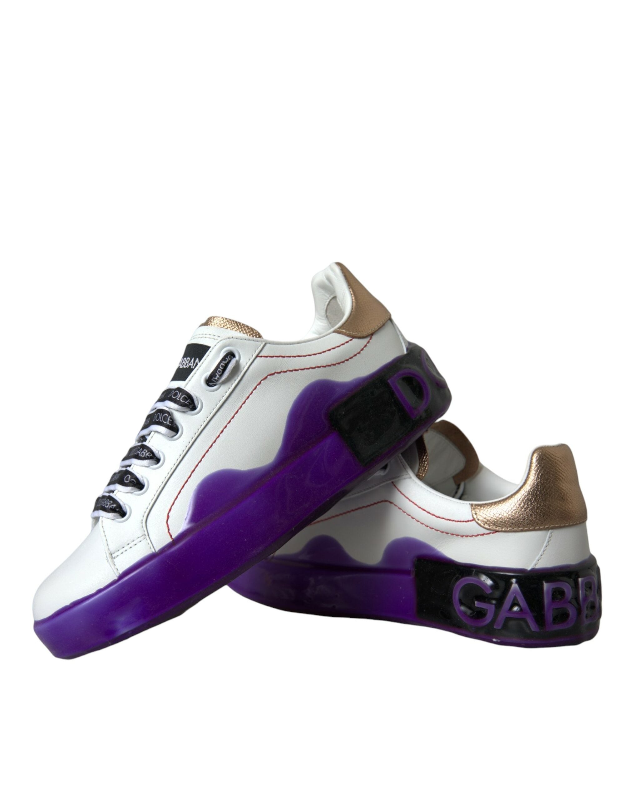 Dolce & Gabbana White Leather Portofino Low Top Sneakers Shoes-8