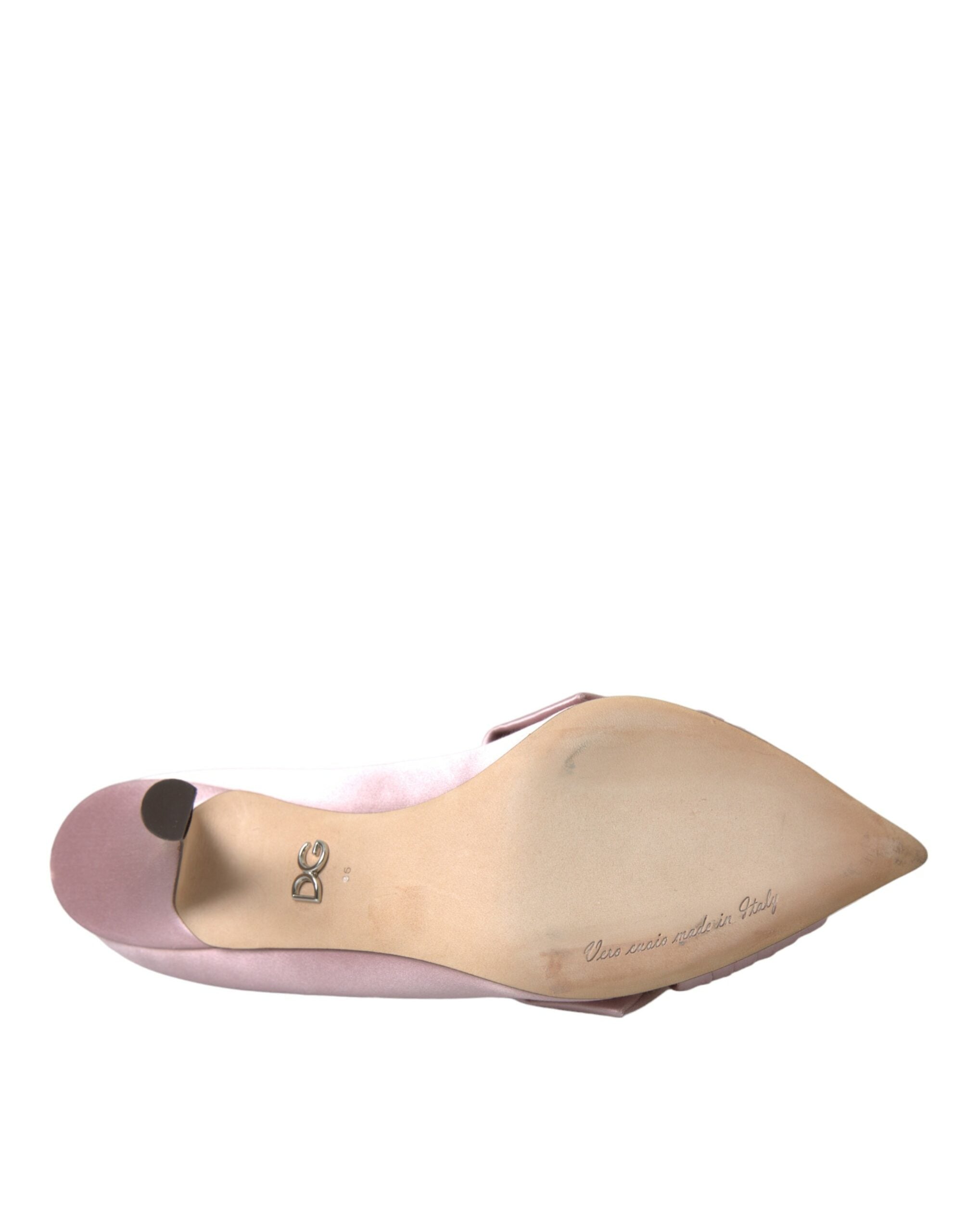 Dolce & Gabbana Pink Satin Crystal High Heels Pumps Shoes-6