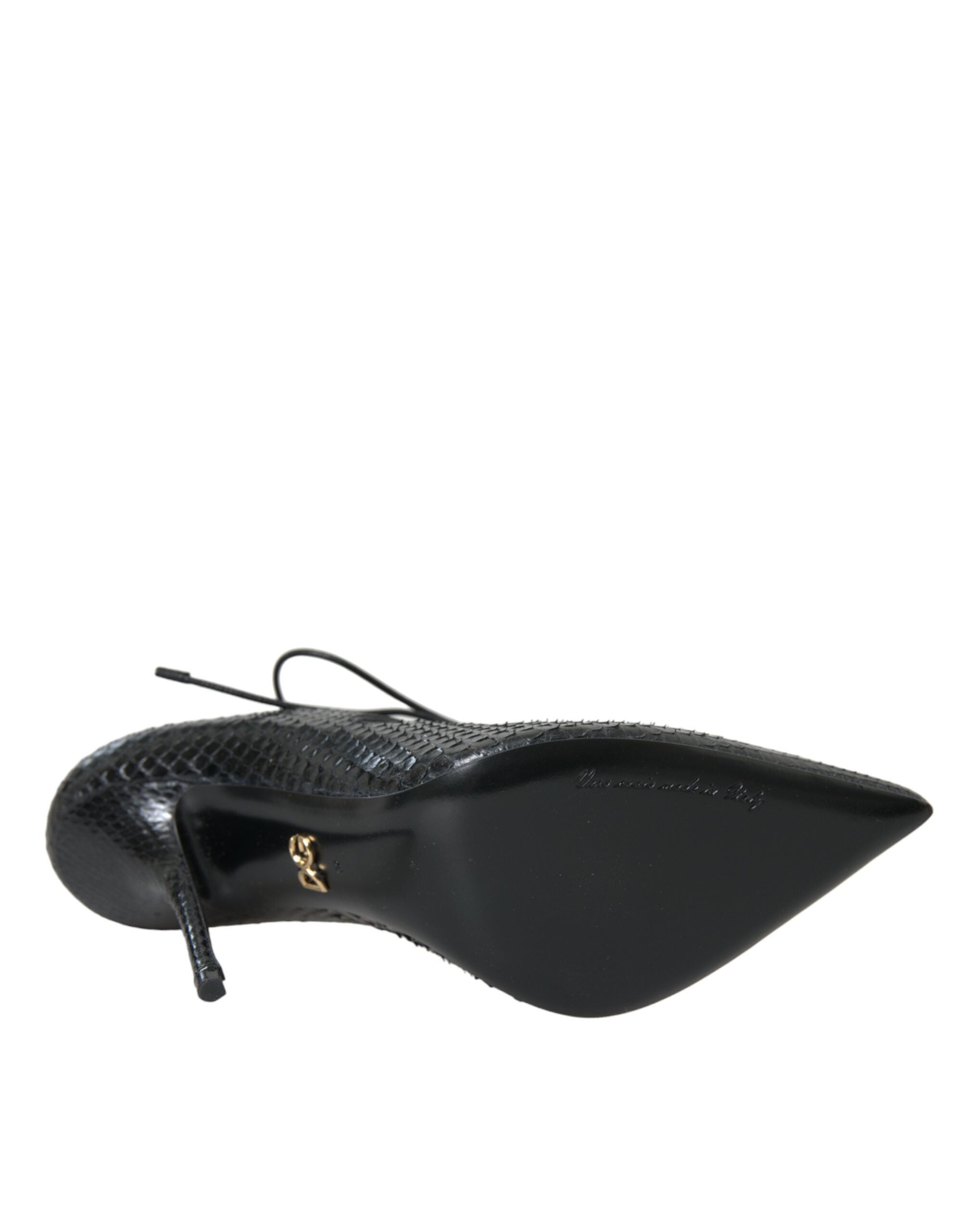 Dolce & Gabbana Black Python Leather Mary Jane Pumps Shoes-6
