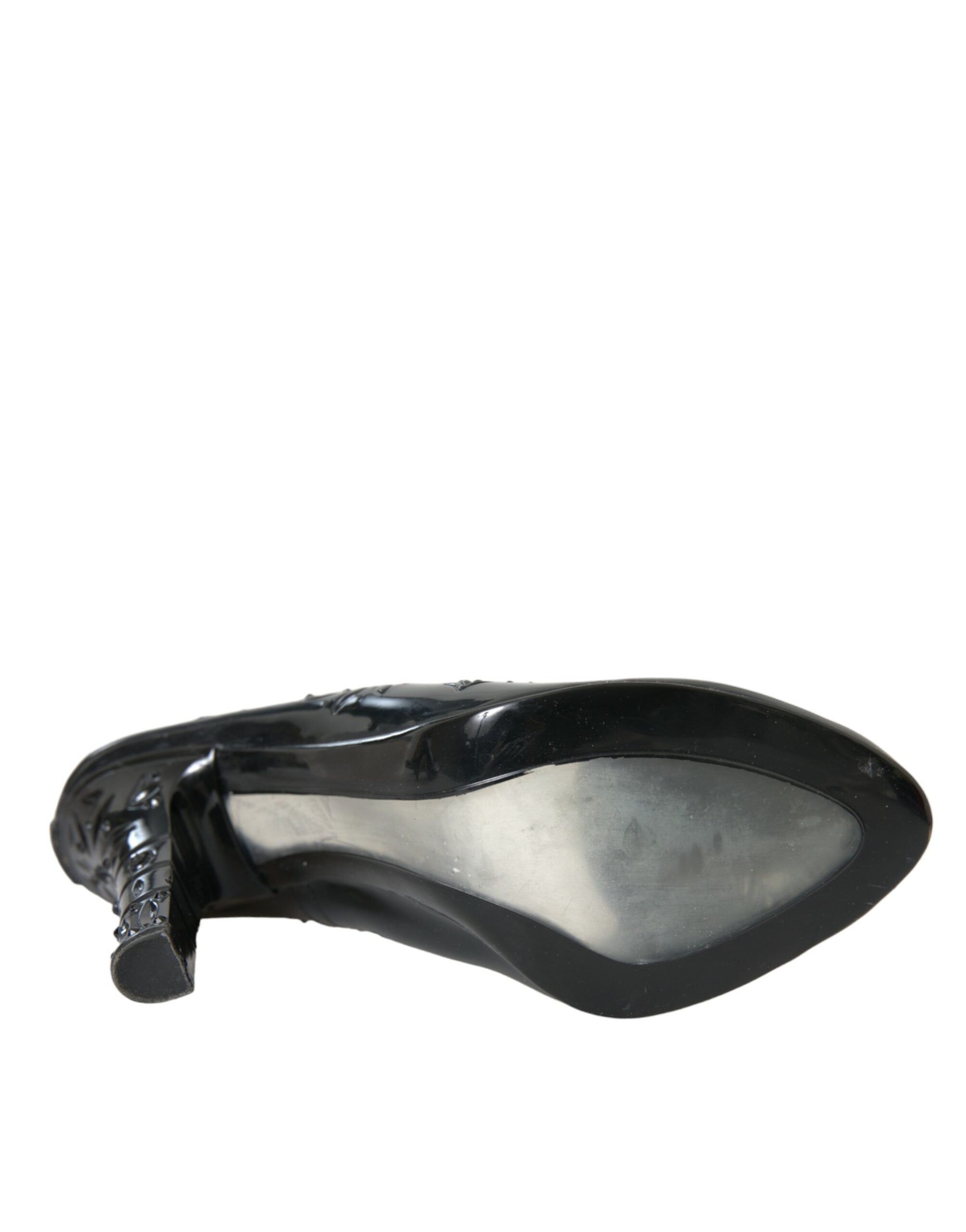 Dolce & Gabbana Black Crystal Cinderella Heels Pumps Shoes-6