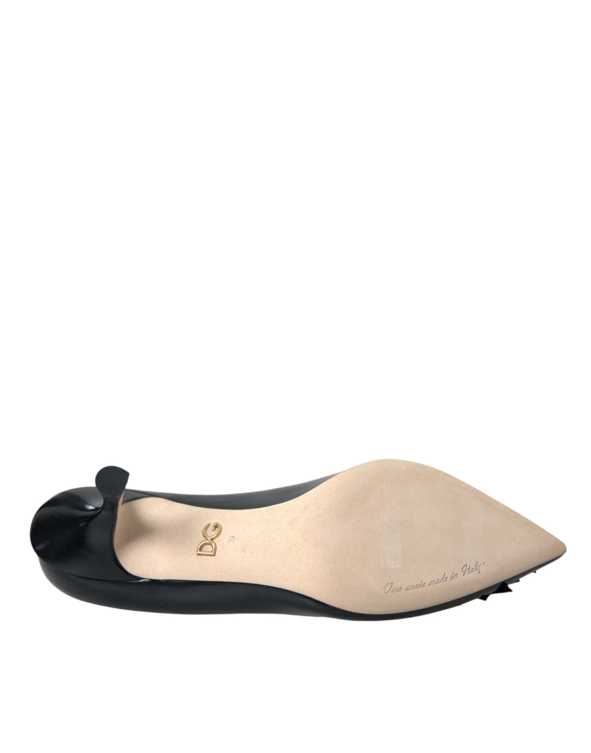 Dolce & Gabbana Schwarz Leder BOOM Patch Heels Pumps Schuhe-6
