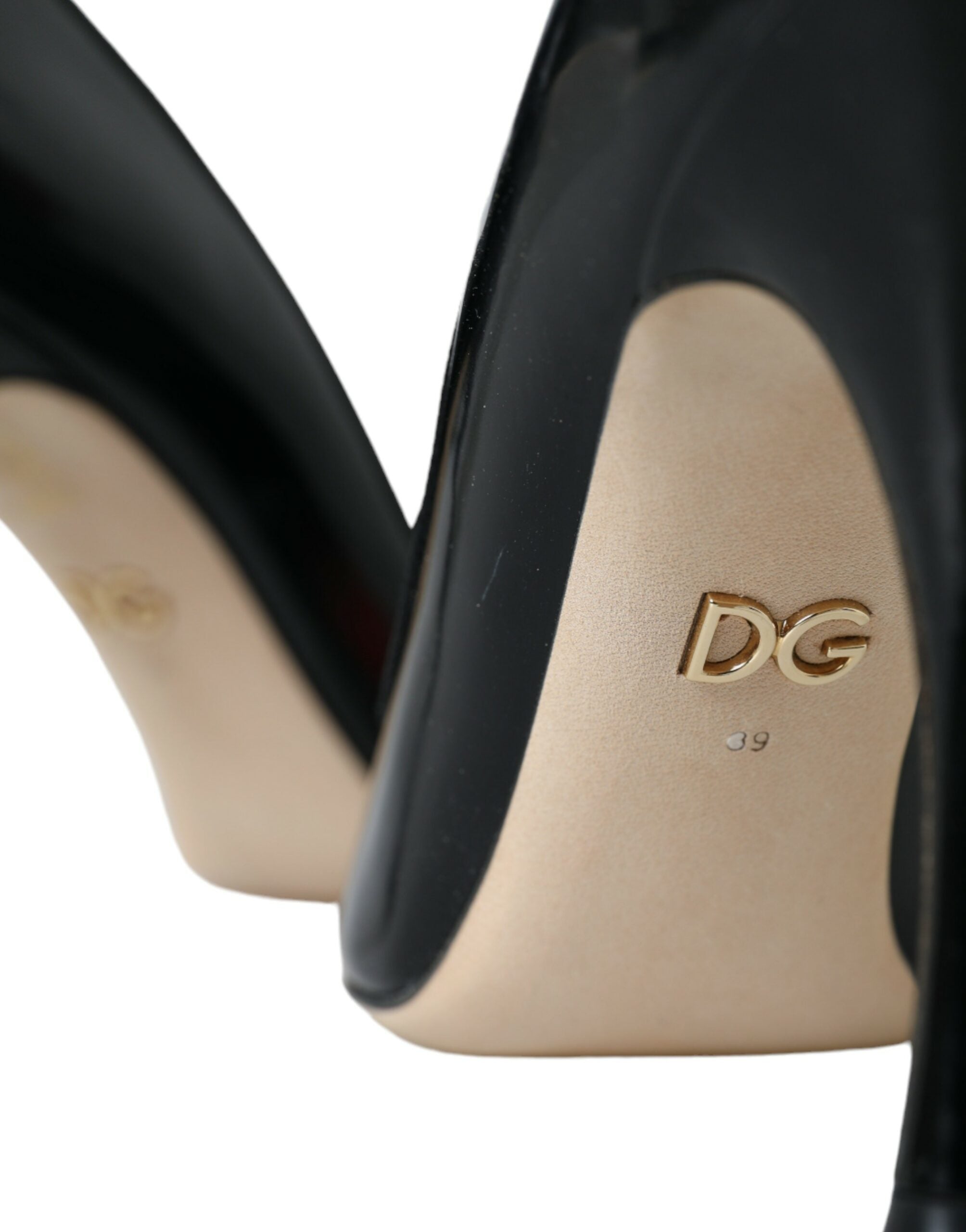 Dolce & Gabbana Black Leather WOW Patch Heels Pumps Shoes-7