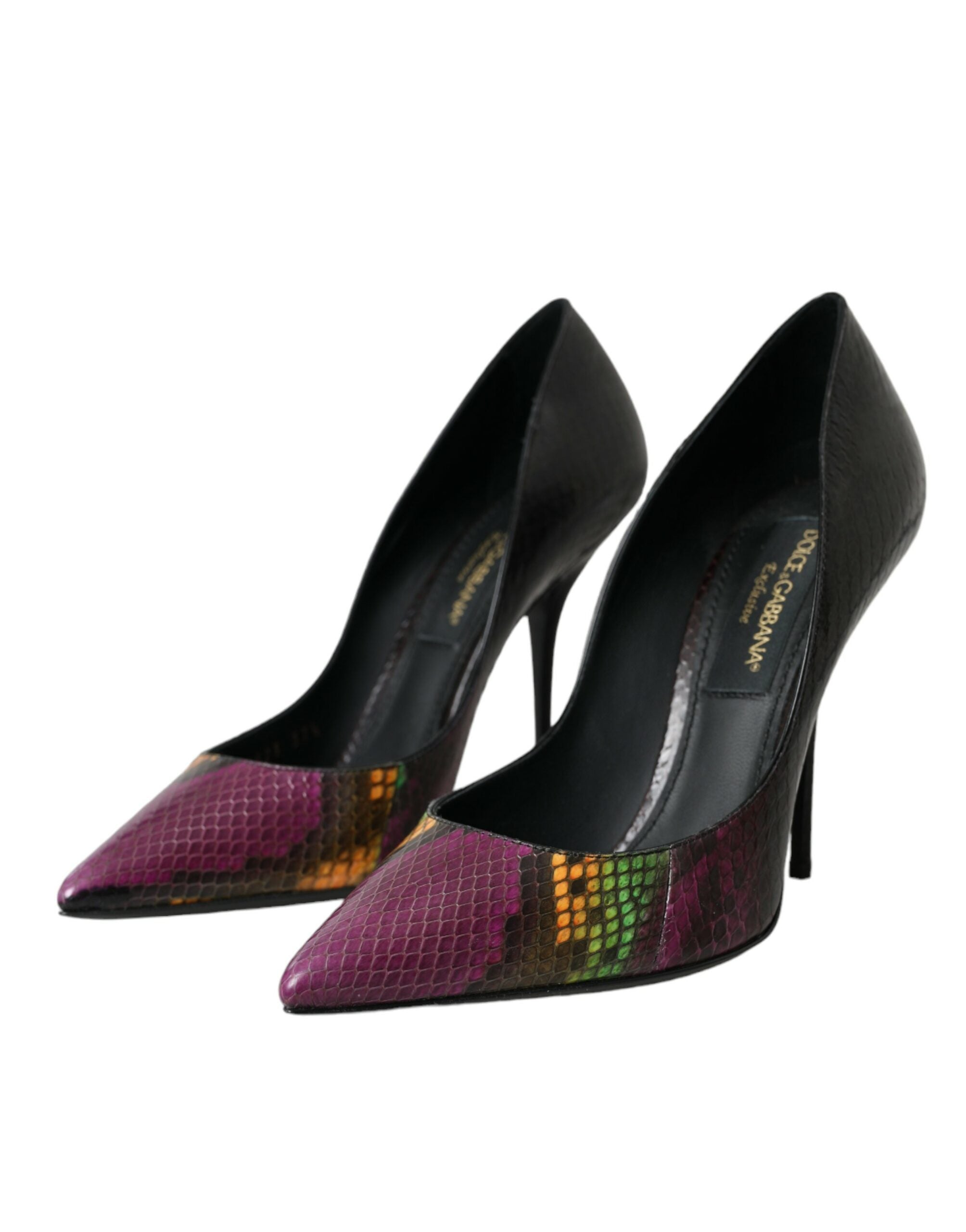 Dolce & Gabbana Multicolor Exotische Leder Absätze Pumps Schuhe-3