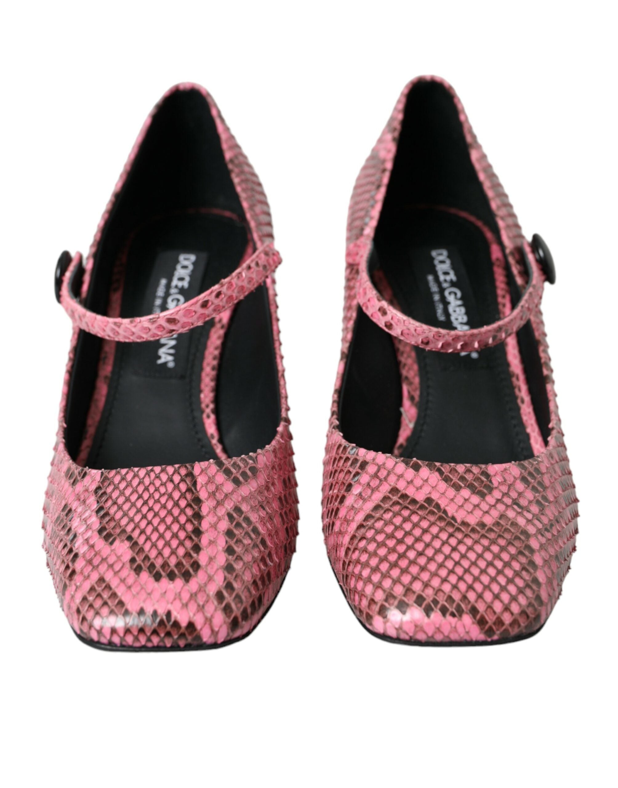 Dolce & Gabbana Rosa Python Leder Mary Jane Heels Schuhe-2