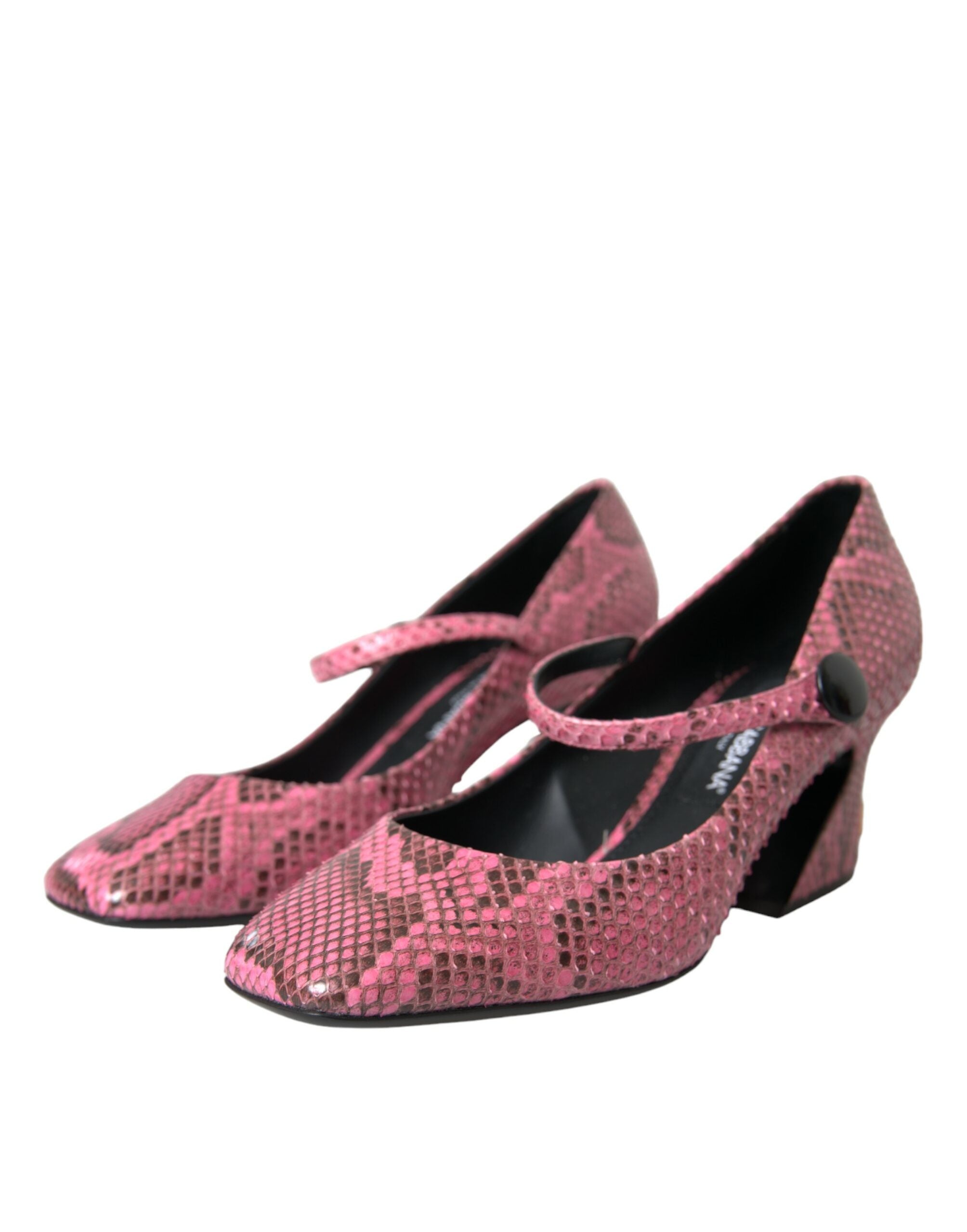 Dolce & Gabbana Rosa Python Leder Mary Jane Heels Schuhe-3