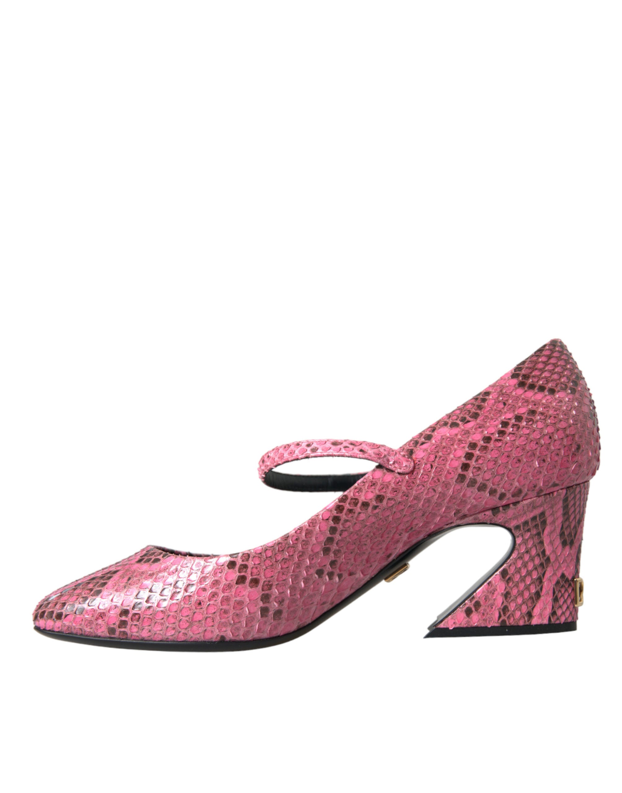 Dolce & Gabbana Rosa Python Leder Mary Jane Heels Schuhe-5
