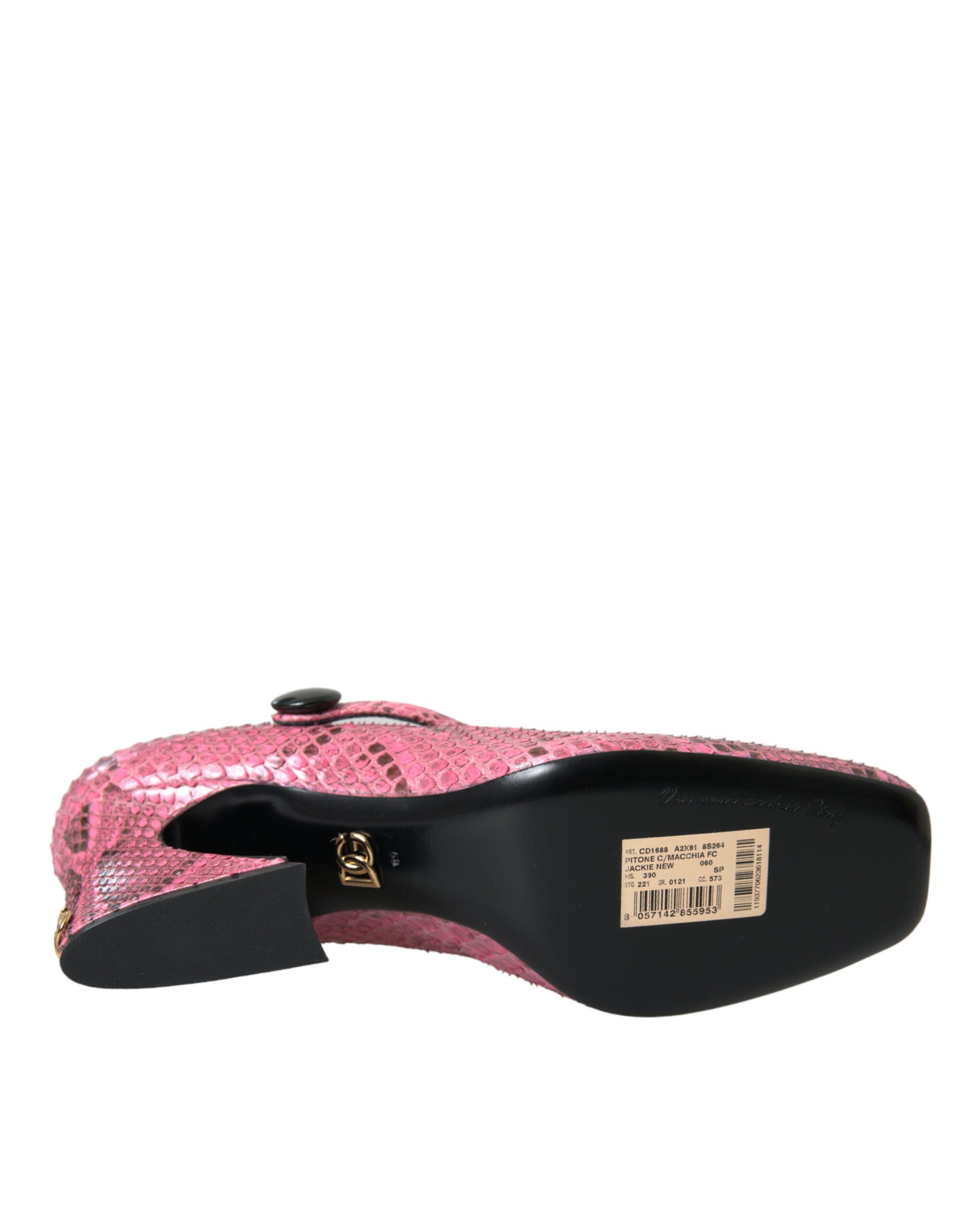 Dolce & Gabbana Rosa Python Leder Mary Jane Heels Schuhe-6