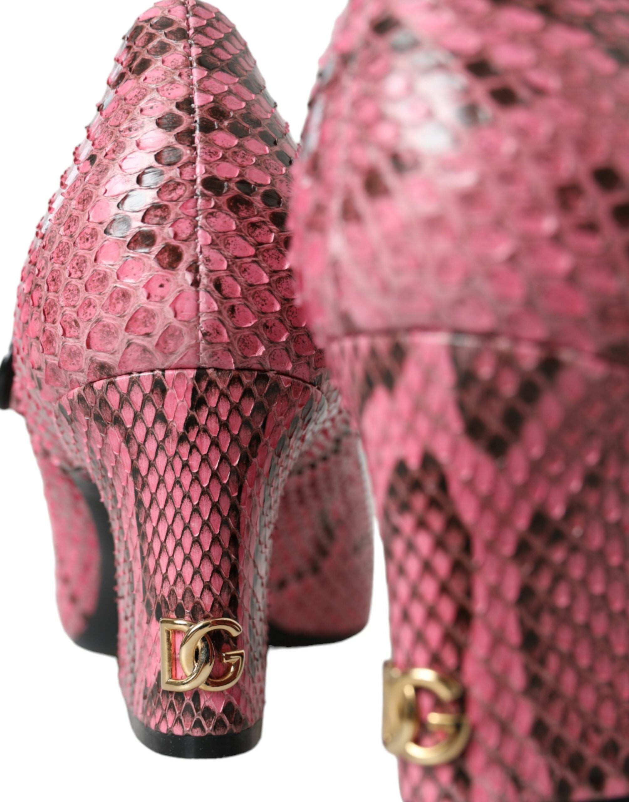 Dolce & Gabbana Rosa Python Leder Mary Jane Heels Schuhe-7