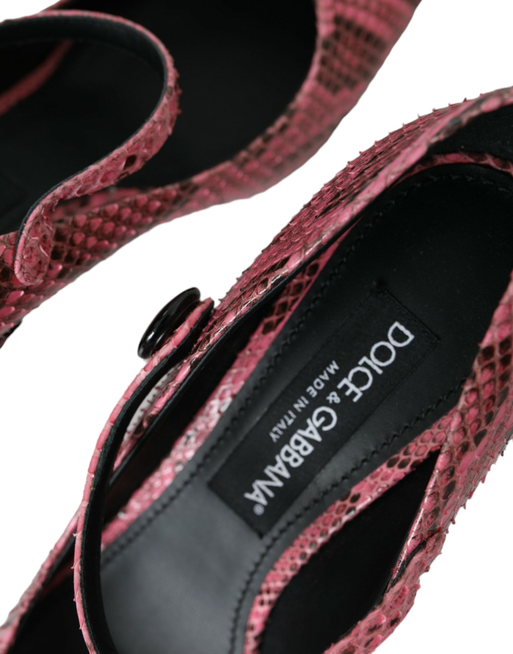 Dolce & Gabbana Rosa Python Leder Mary Jane Heels Schuhe-8