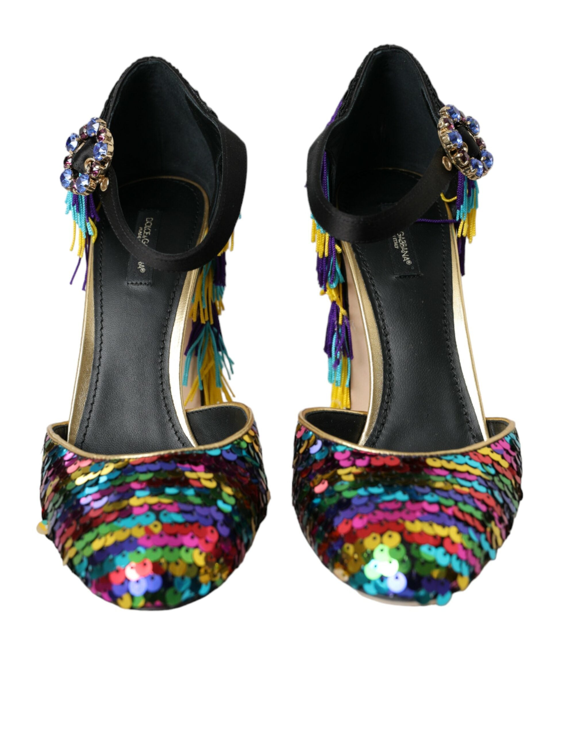 Dolce & Gabbana Multicolor Pailletten Kristall Mary Jane Schuhe-2